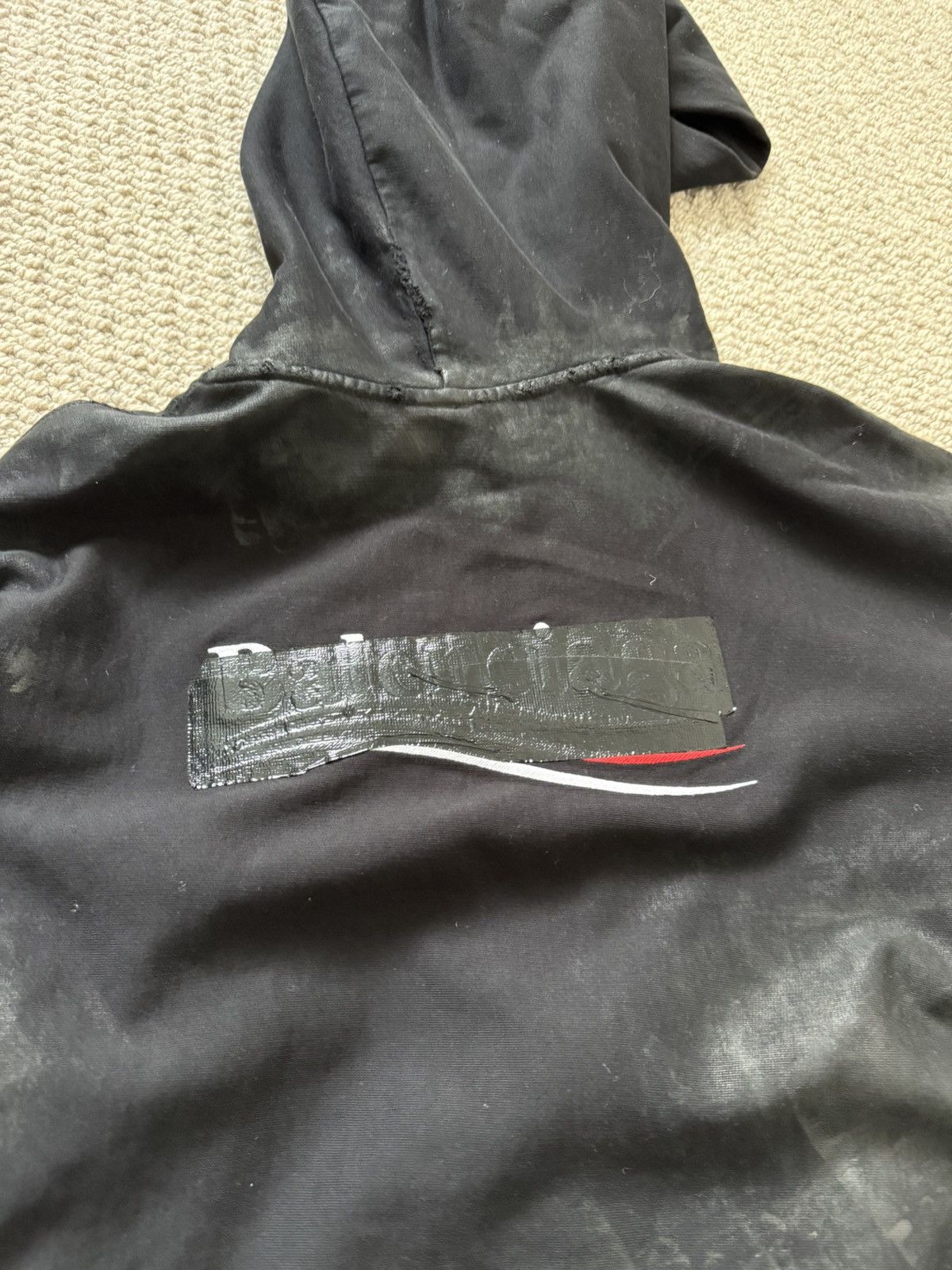 Balenciaga Balenciaga gaffer tape distressed zip hoodie Size US M / EU 48-50 / 2 - 2 Thumbnail