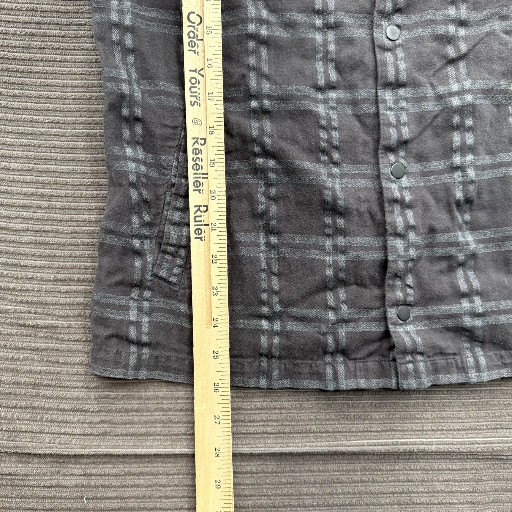 Allsaints AllSaints Shirt Mens M Gray Plaid Cotton Blend Peoria LS Shacket Casual Lightweight Size US M / EU 48-50 / 2 - 7 Thumbnail