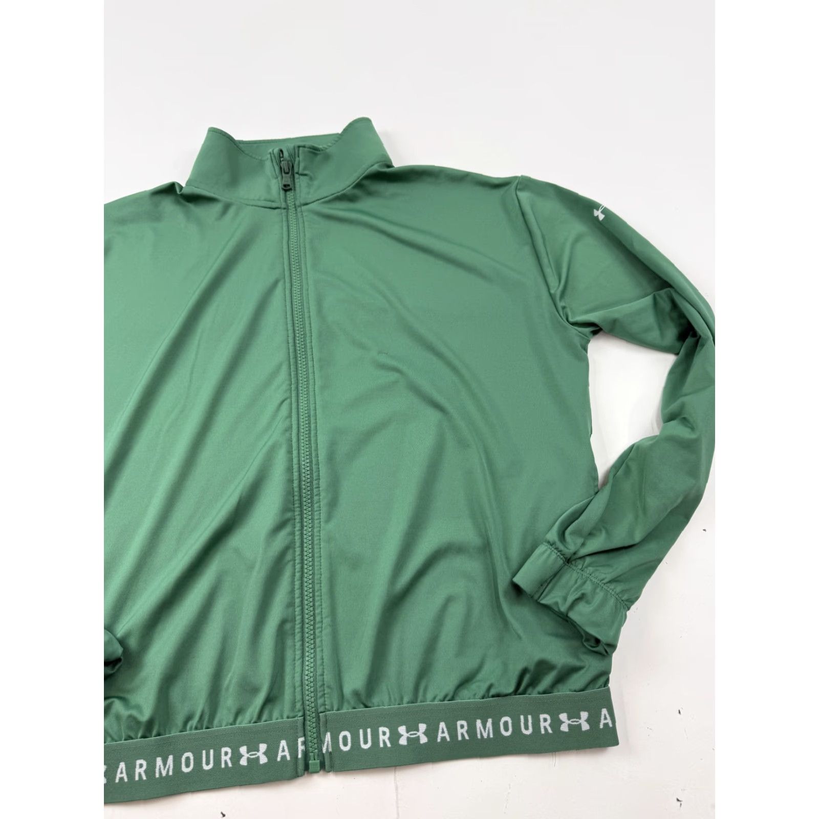 Under Armour Under Armour Track Jacket Womens Medium Green Full Zip Logo HeatGear Size M / US 6-8 / IT 42-44 - 3 Thumbnail