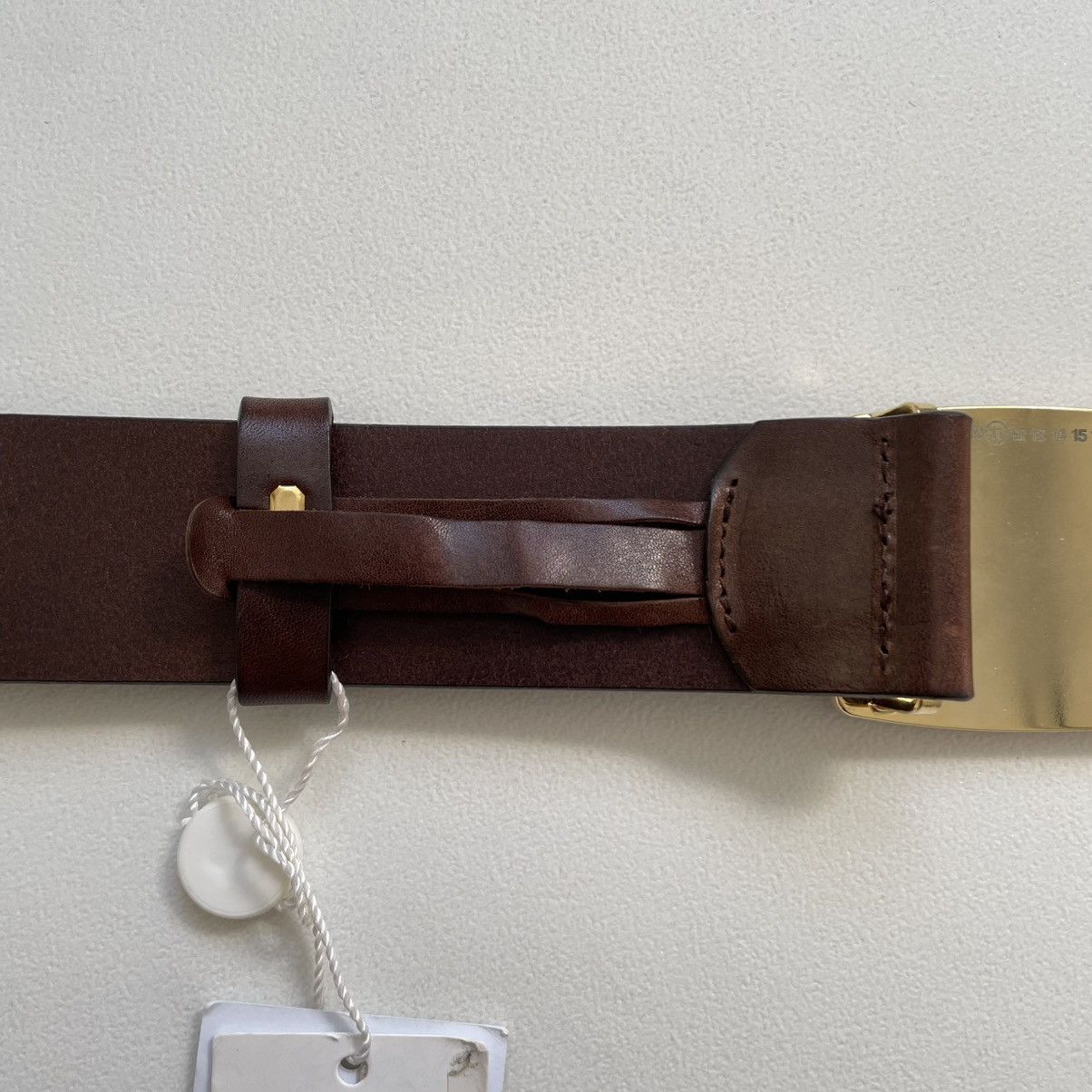 Maison Margiela S/S 11 ‘Woodgrain’ Buckle Leather Belt Size 36 - 9 Thumbnail