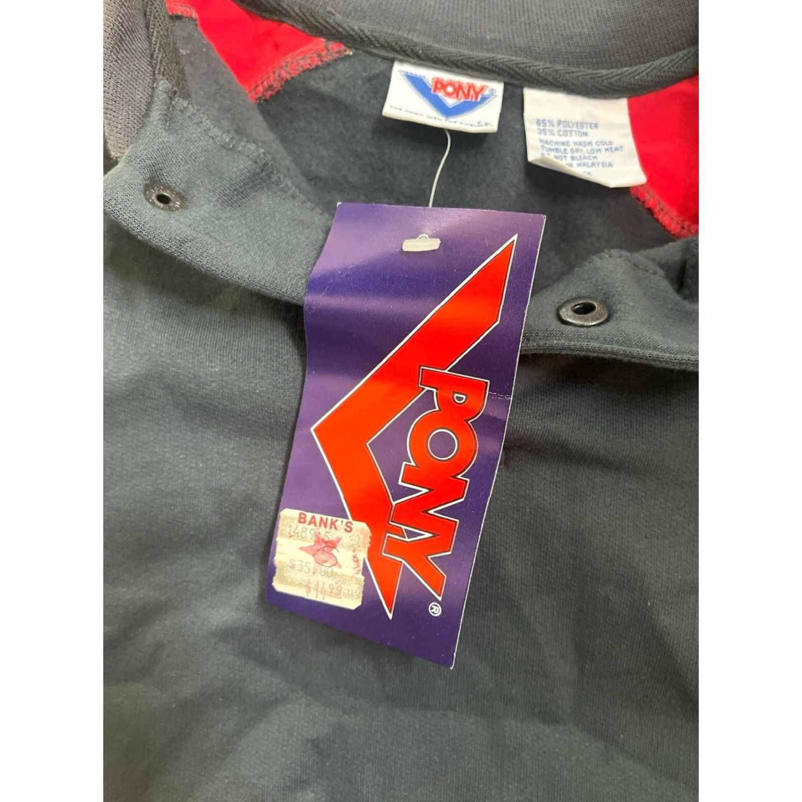 PONY VINTAGE Pony polo collar sweatshirt Mens Small NWT 90s Gray Embroidered Chest Logo Cotton Blend Sweatshirt Size US S / EU 44-46 / 1 - 2 Thumbnail