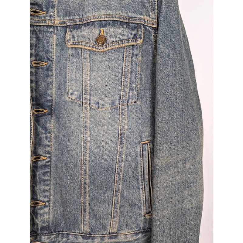 Saint Laurent Paris o1rshd1 Q:2 / Shearling Denim Jacket in Light Blue Size US XL / EU 56 / 4 - 6 Thumbnail