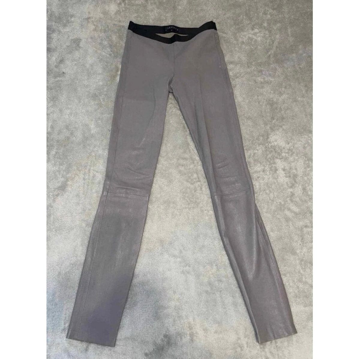 Theory Theory Gray Lamb Leather Leggings Size 4 Slim Fit Leather Size 27" / US 4 / IT 40 - 1 Thumbnail