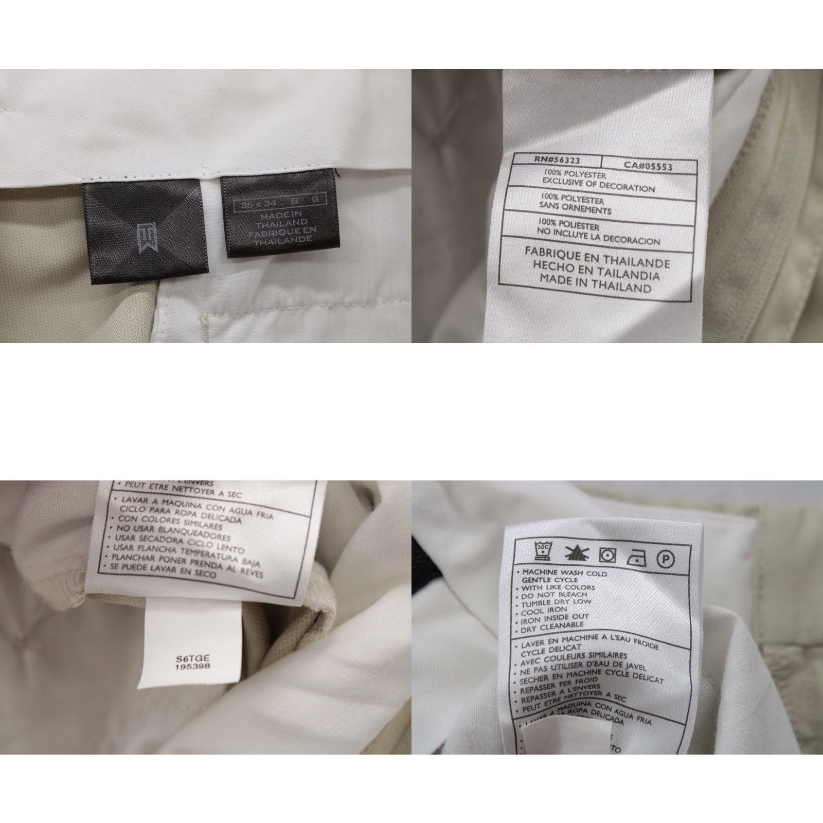 Vintage Tiger Woods Golf Pants Men's 36X33.5 Beige Stretch Cuffed Preppy Performance Pants Regular Size US 36 / EU 52 - 8 Thumbnail