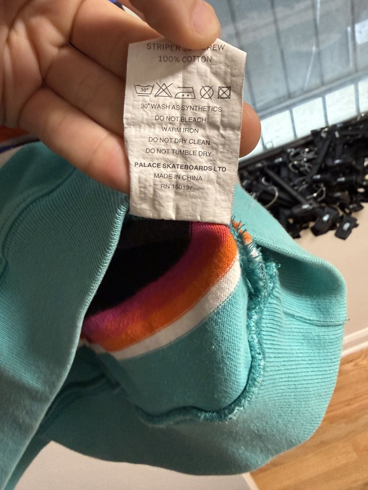 Palace Green Multi-Colored Striped Sweatshirt Size US M / EU 48-50 / 2 - 4 Thumbnail