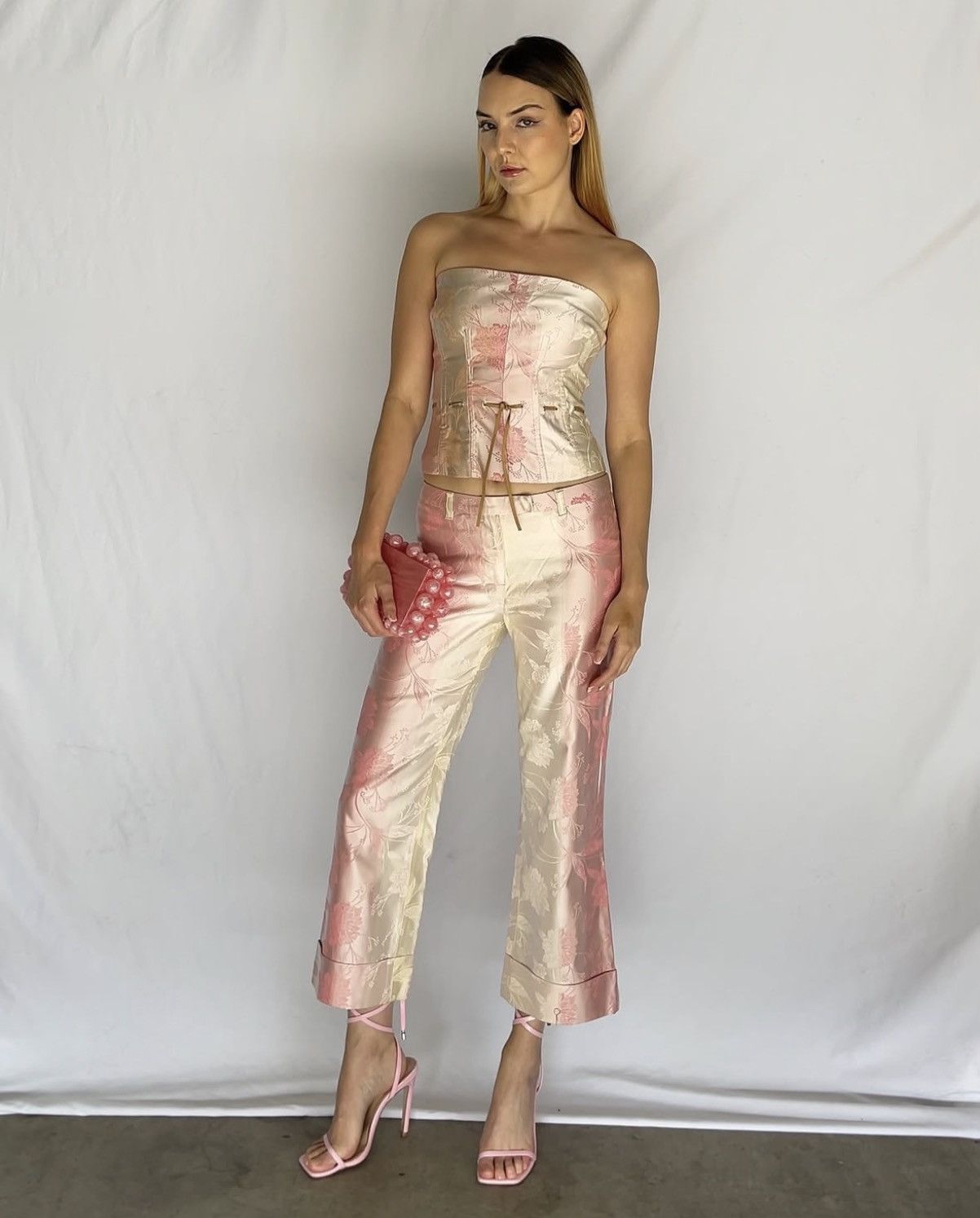 Gianfranco Ferre Gianfranco Ferre 1990’s Floral Satin Embroidered Corset Size M / US 6-8 / IT 42-44 - 3 Thumbnail