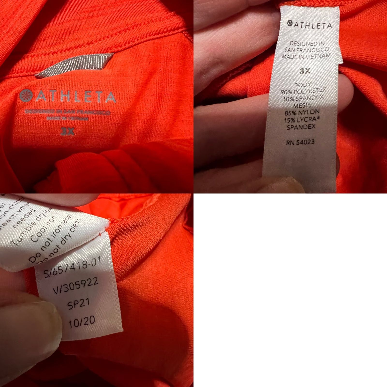 Athleta Athleta Pacifica Jacket Womens 3XL Orange Full Zip Thumb Holes Size XXL / US 16-18 / IT 52-54 - 8 Thumbnail