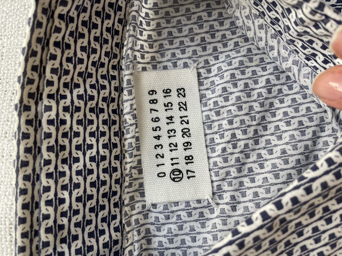 Maison Margiela Martin Margiela Vintage Navy White Printed Cotton Shirt Size US L / EU 52-54 / 3 - 5 Thumbnail