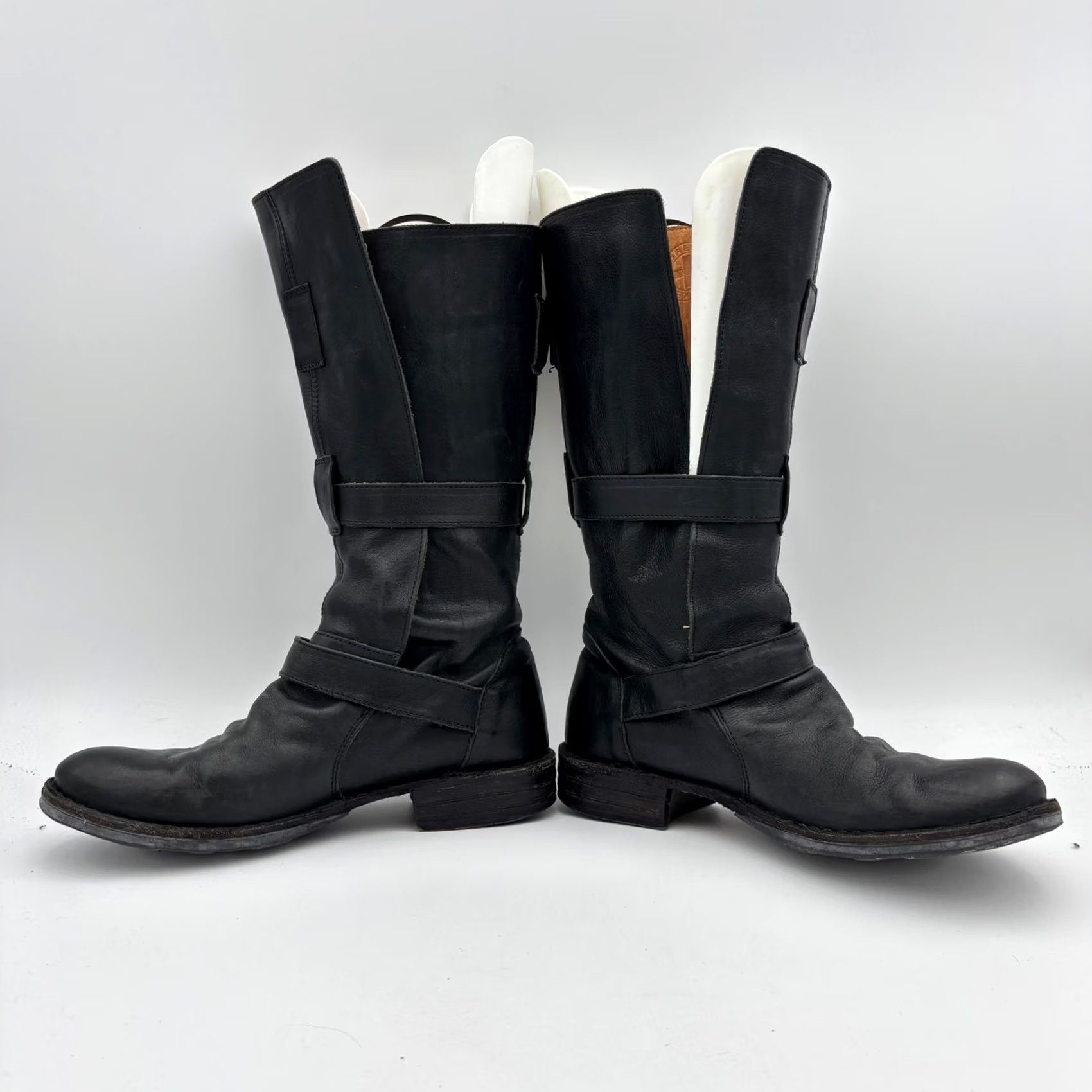 Vintage Fiorentini + Baker Boots Black Leather Buckle Women's 37 Boho Eternity 7040 Size US 7 / IT 37 - 6 Thumbnail