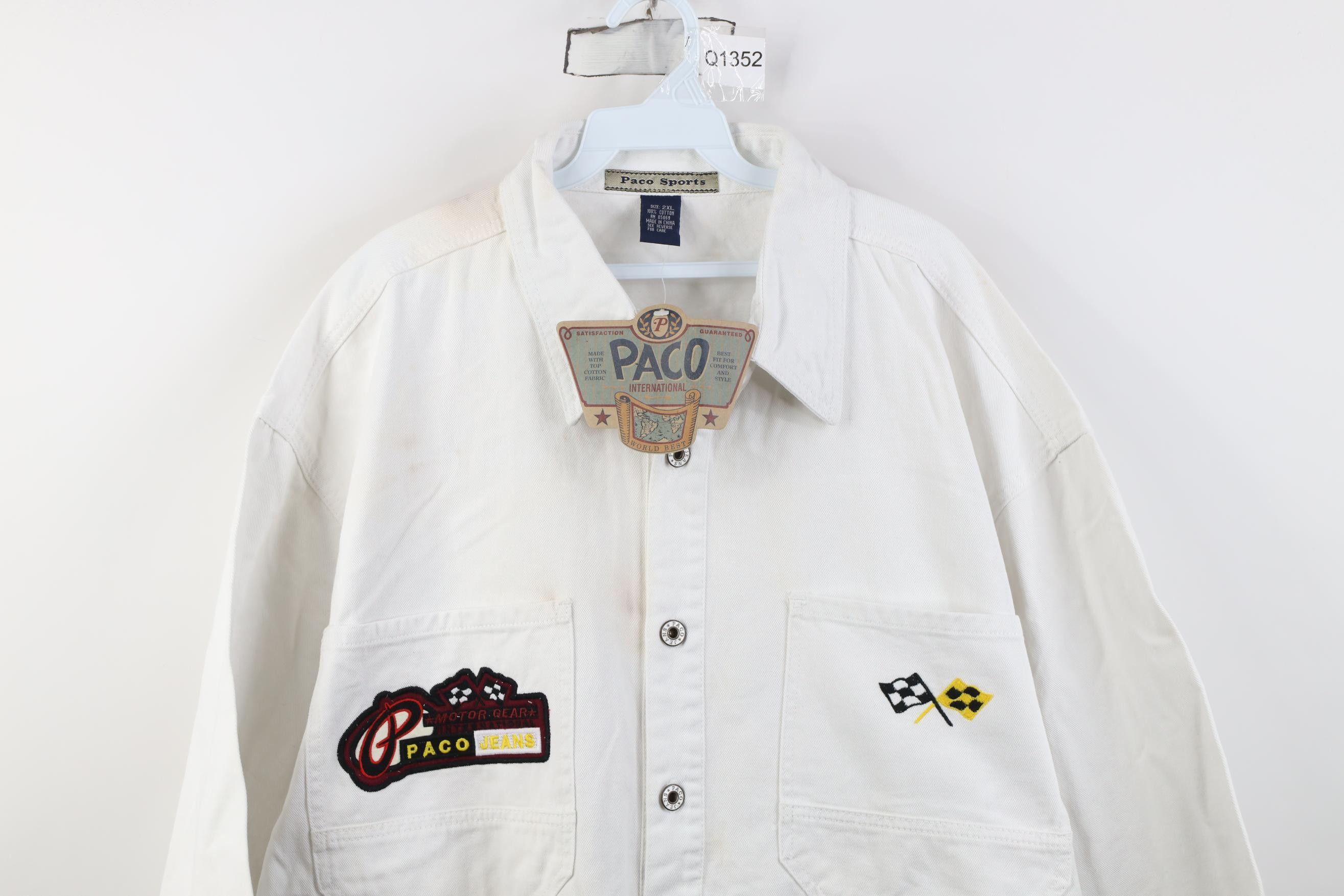 Vintage Deadstock Vintage 90s Y2K Paco Car Racing Denim Button Shirt Size US XXL / EU 58 / 5 - 2 Thumbnail