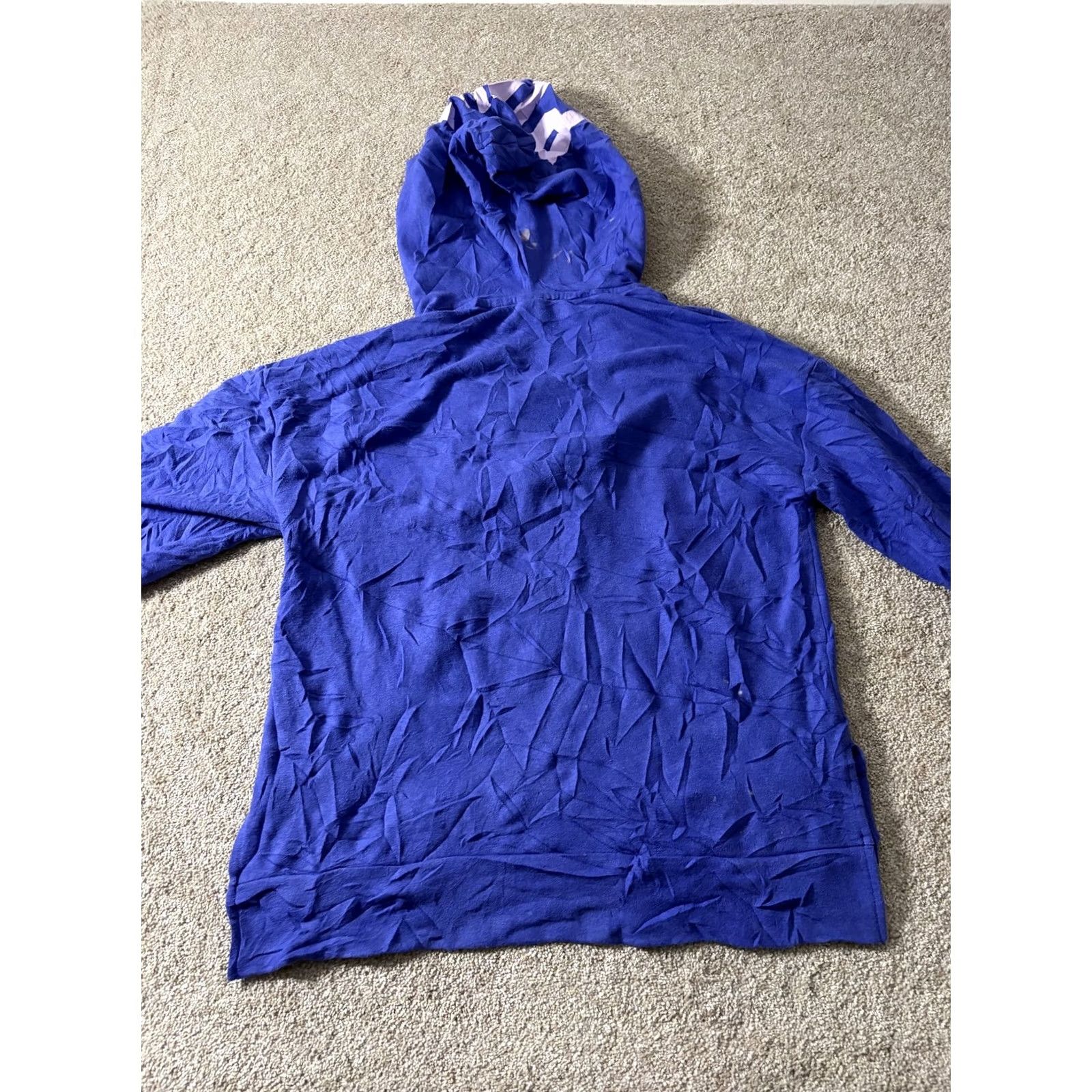 Pinko PINK Victoria's Secret Hoodie Womens L Blue Lace Up Pullover V-Neck Graphic Print Hooded Casual Pullover Size L / US 10 / IT 46 - 7 Thumbnail