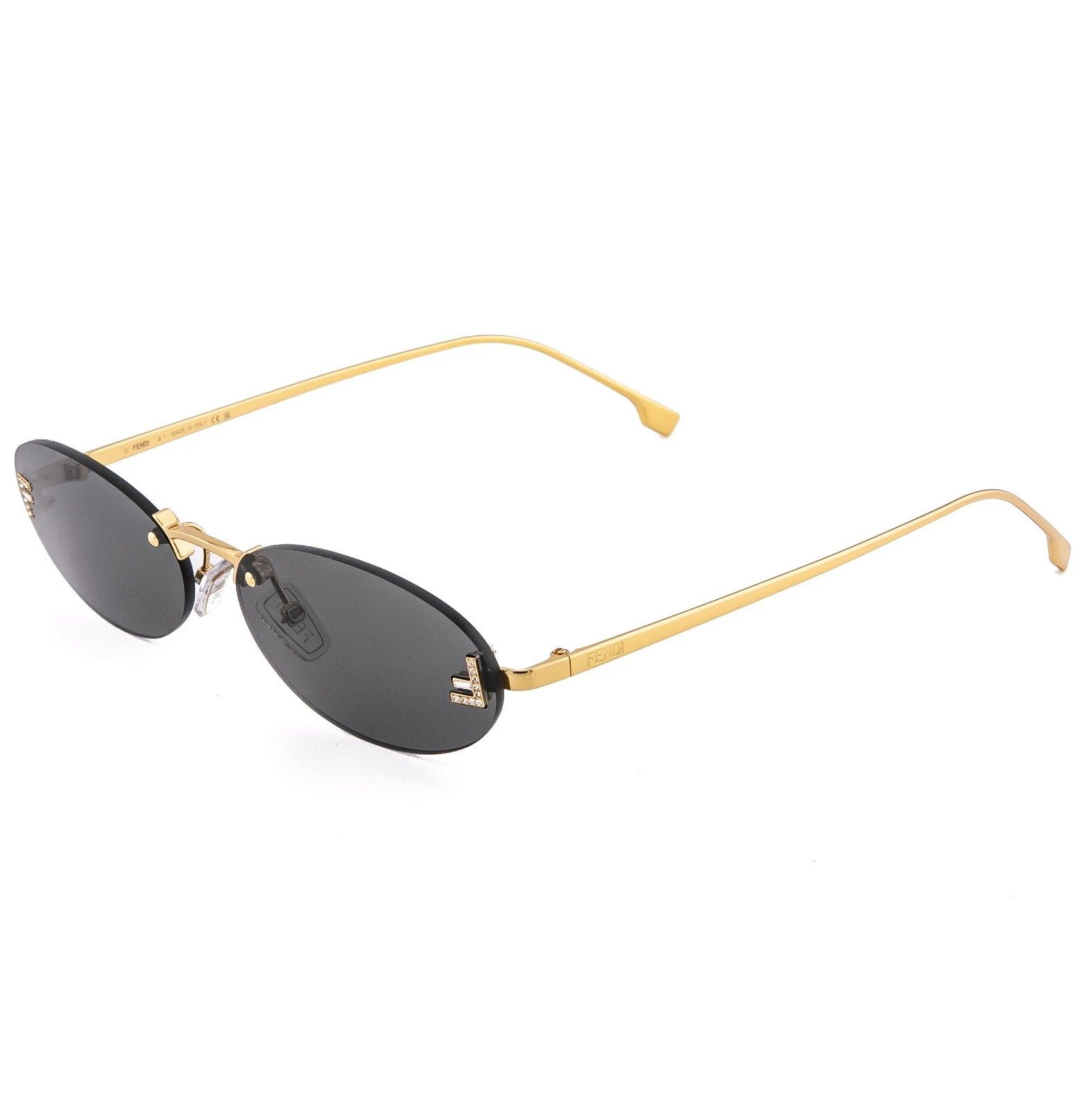 Fendi FENDI FE4075US FIRST 4075 Gold Black Narrow Crystal 30A Size ONE SIZE - 4 Thumbnail