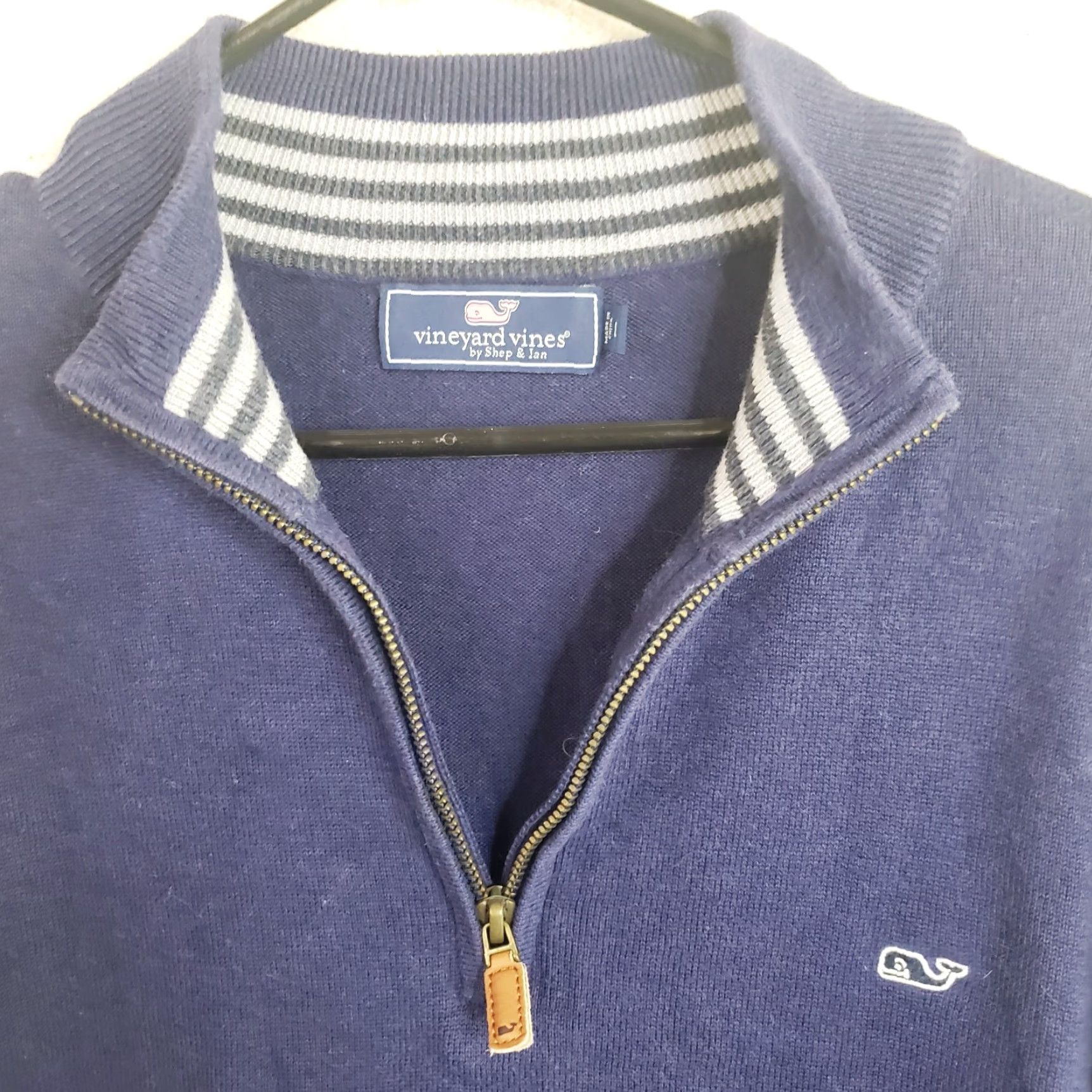 Vineyard Vines Vineyard Vines Men's L Navy Cotton 1/4 Zip Pullover Sweater Size US L / EU 52-54 / 3 - 7 Thumbnail