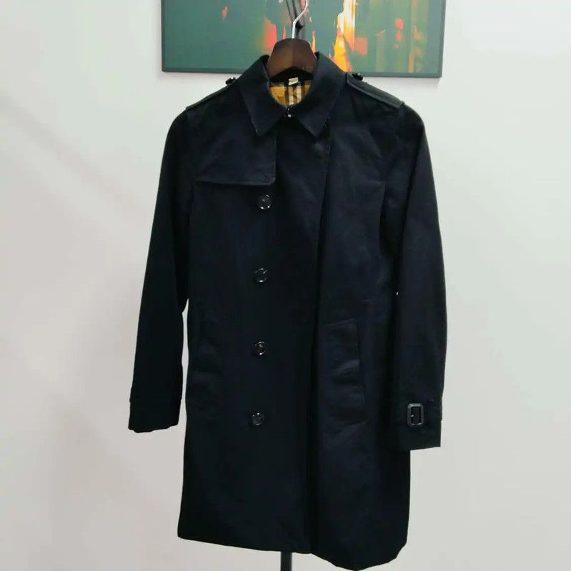 Burberry Burberry Black Long Cotton Trench Coat for Women Size L / US 10 / IT 46 - 1 Thumbnail