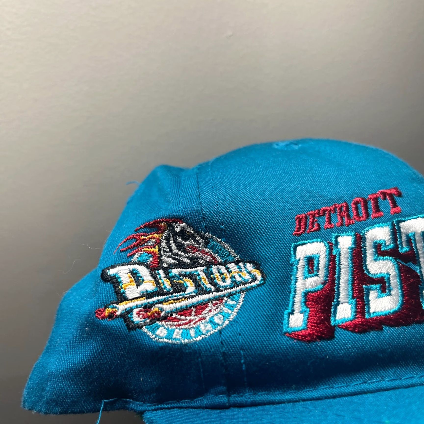 Sports Specialties VINTAGE Sports Specialties Detroit Pistons Snapback Hat 90s Men One Size Blue Snapback Pistons Mens Hats 90s Size ONE SIZE - 3 Thumbnail