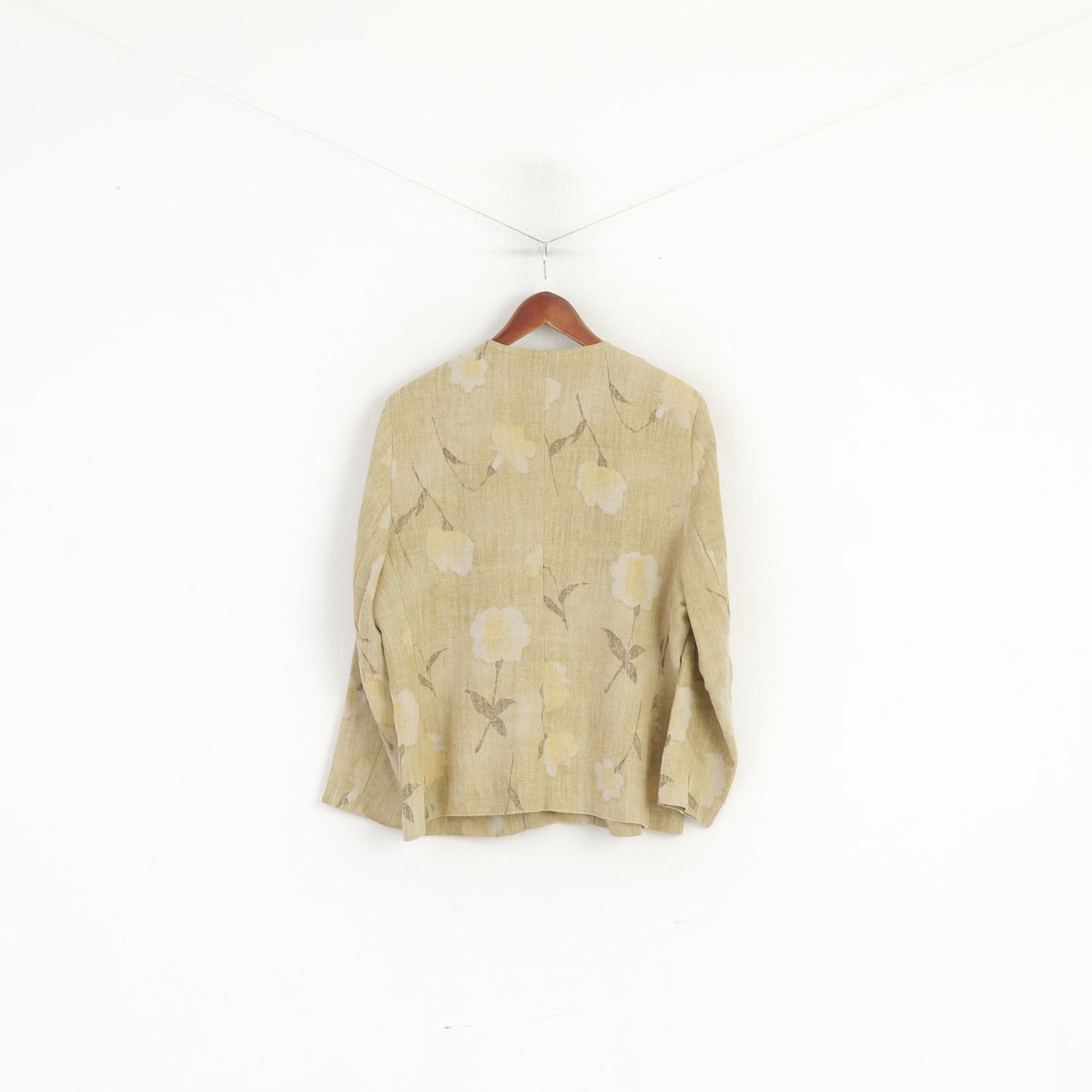 Vintage Mac Scott Women XL Blazer Green 100% Linen 6404 Size XL / US 12-14 / IT 48-50 - 7 Thumbnail