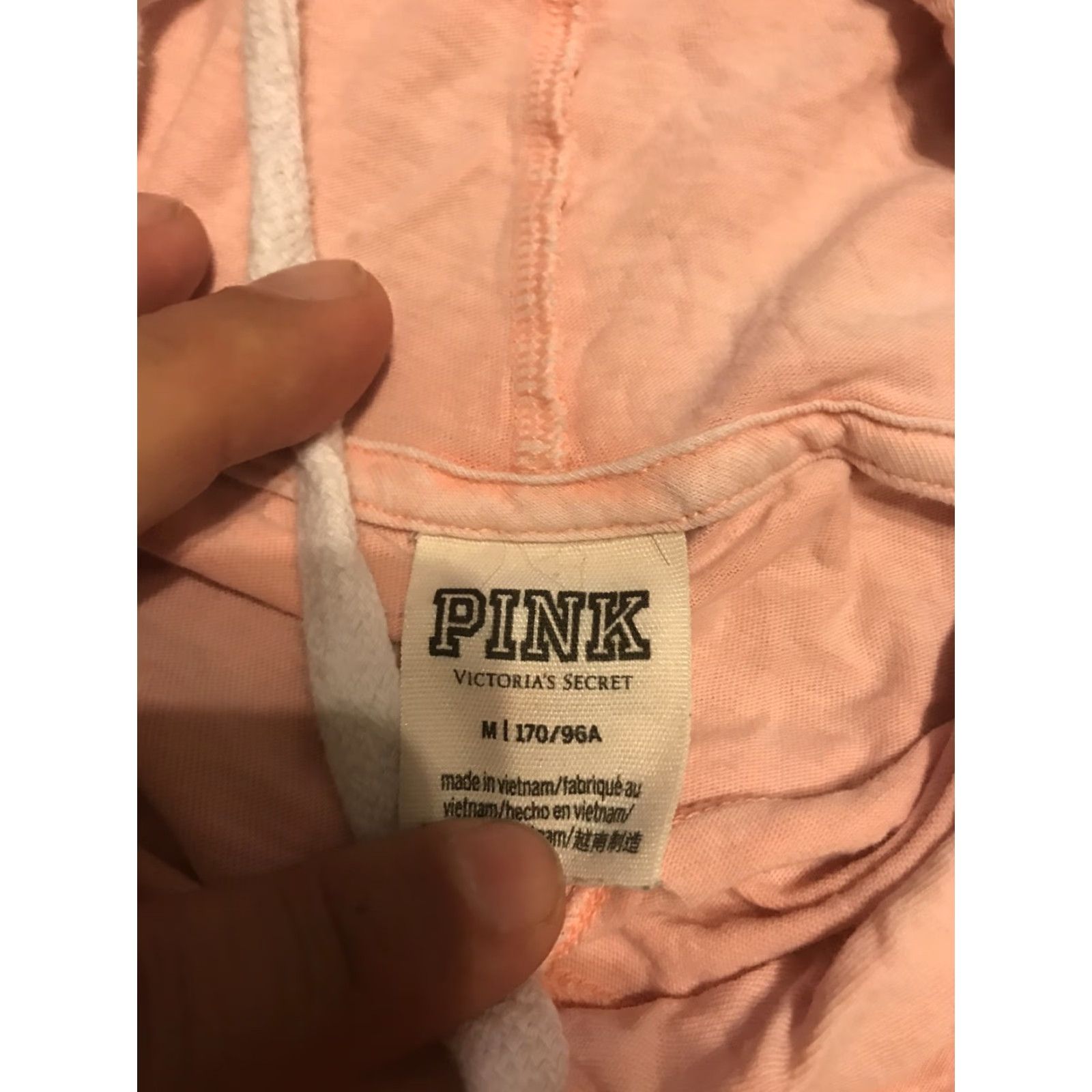 Victoria's Secret Victoria's Secret PINK Hoodie Shirt Woman M Peach V-Neck Pullover Hooded Oversized Logo Size M / US 6-8 / IT 42-44 - 4 Thumbnail