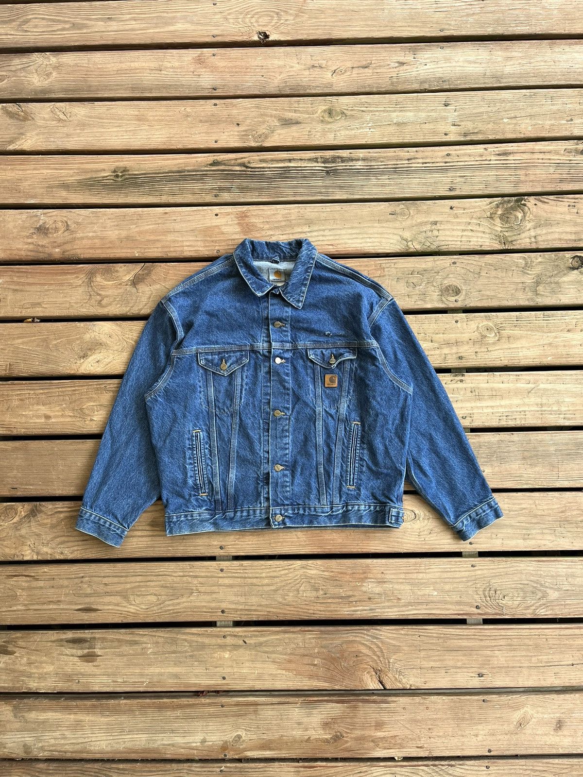 Vintage Vintage Carhartt denim trucker jacket | Grailed