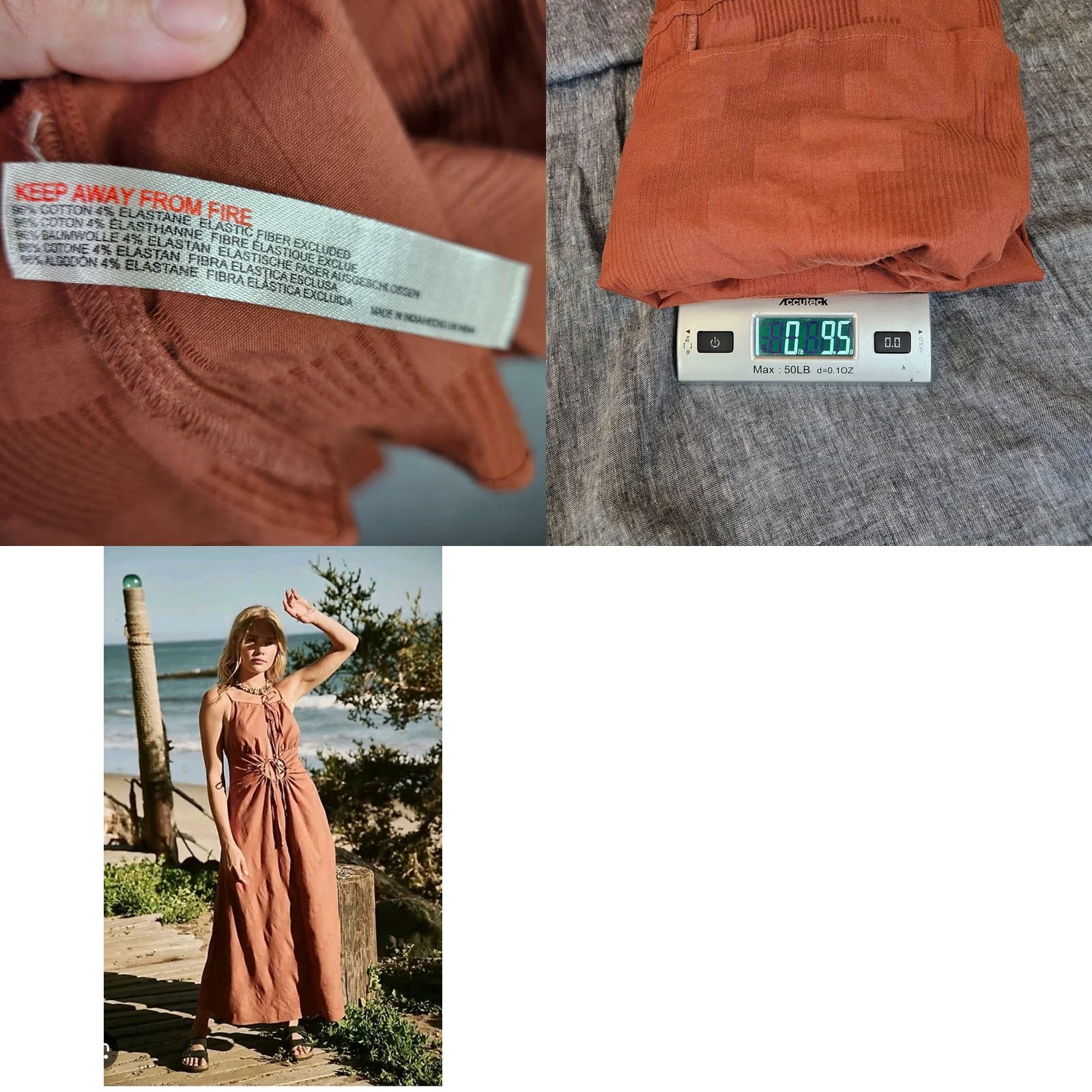 Free People Free People G.N.O. Maxi Dress Women’s Small Rust Boho Open Back Smocked Dress Sleeveless Halter A-Line Maxi Size S / US 4 / IT 40 - 9 Thumbnail