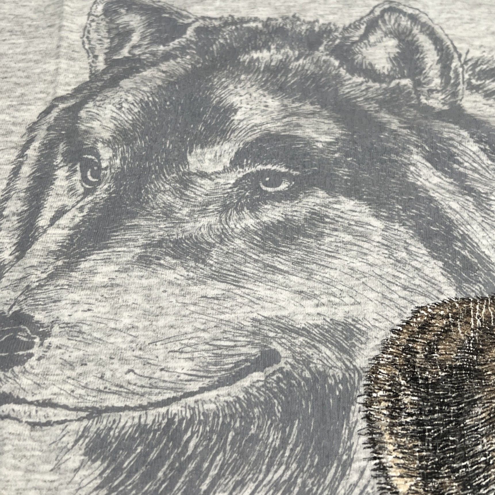 Vintage VINTAGE 90s Grey Wolf Canis Lupus Shirt Graphic Cracking Hanes USA XL Men Short Sleeve Cotton Tee Size US XL / EU 56 / 4 - 7 Thumbnail