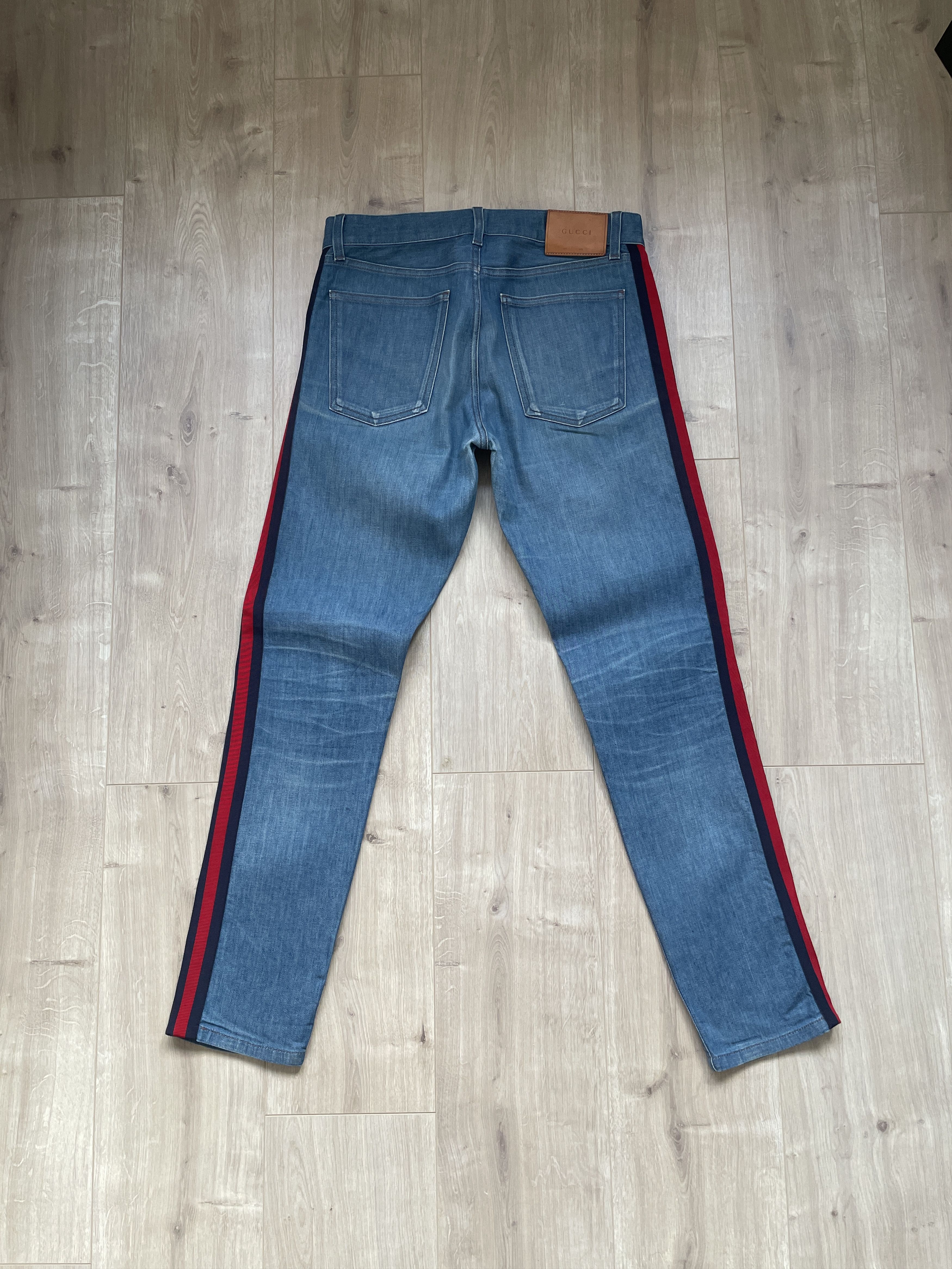 Gucci Gucci Web Stripe Jeans 417246-XR134 Size US 32 / EU 48 - 1 Thumbnail