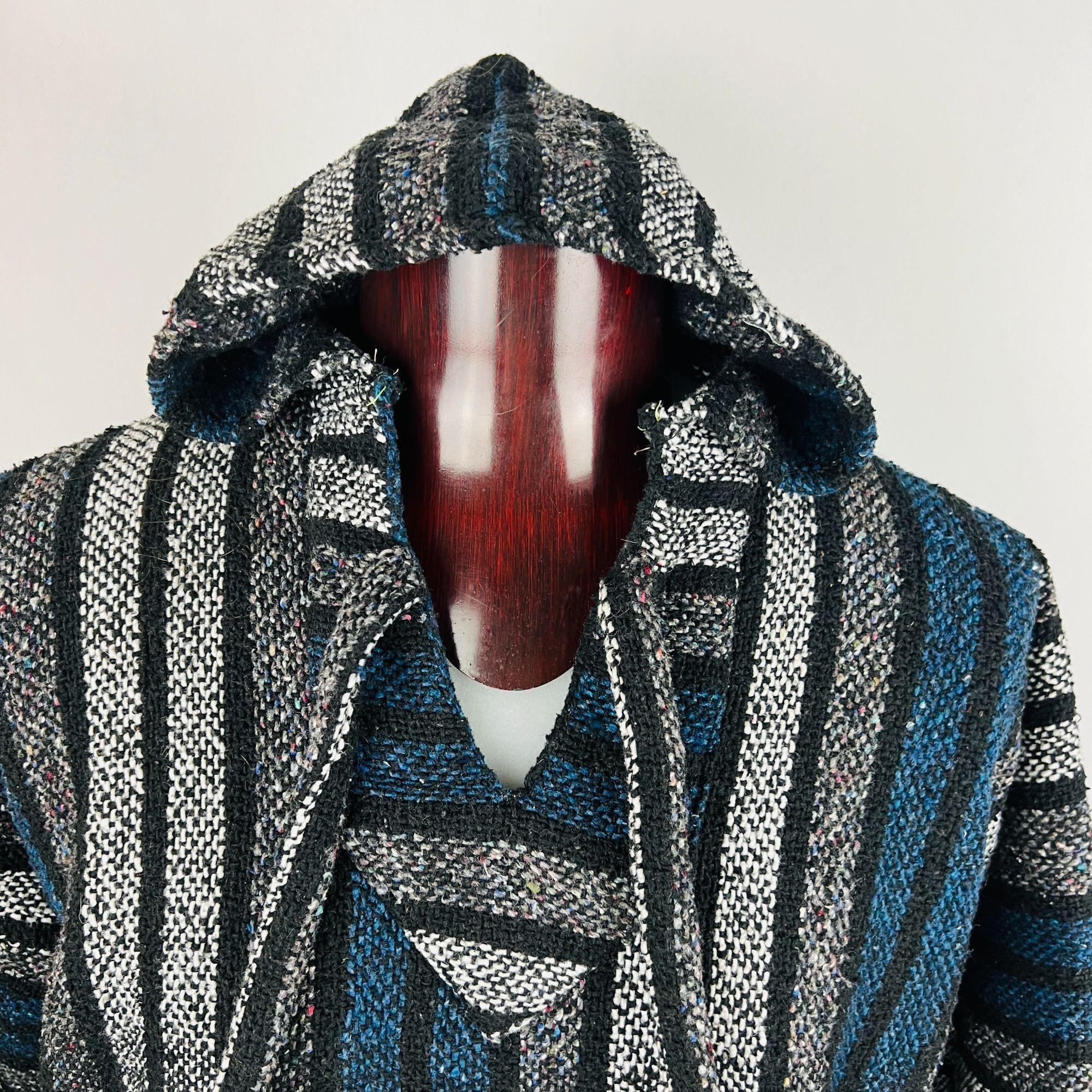 Designer Baja Hoodie Hippie Rasta Surfer Pullover Jacket Mexican Size US L / EU 52-54 / 3 - 2 Thumbnail