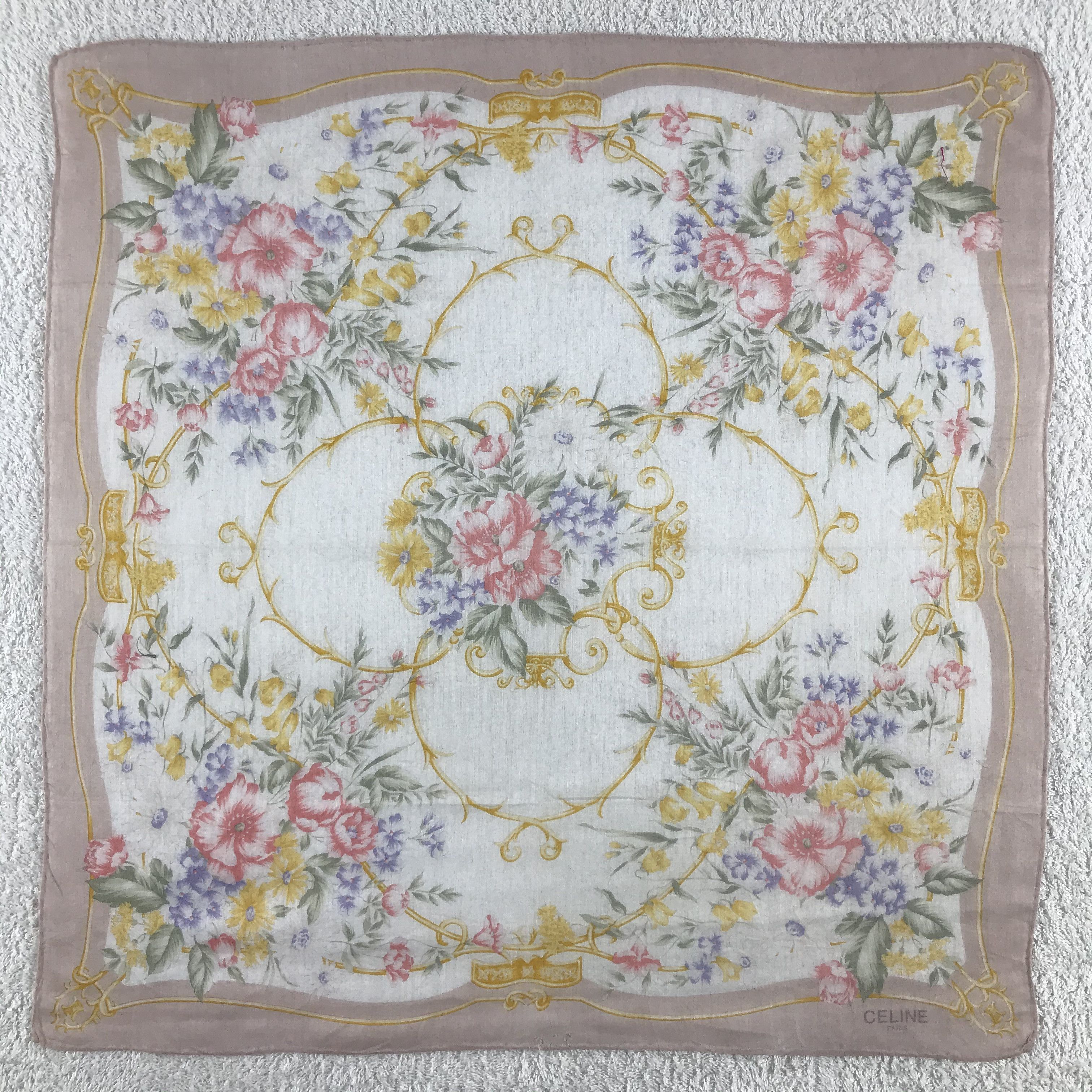 Celine × Vintage Celine Bandana / Handkerchief / Neckerchief - S092 Size ONE SIZE - 1 Thumbnail