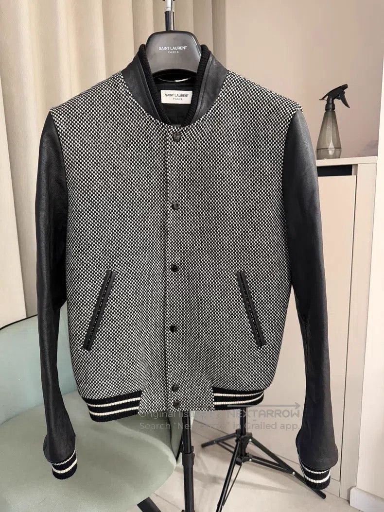 Saint Laurent Paris Saint Laurent Paris Wool and Leather Sleeve Teddy Baseball Size US S / EU 44-46 / 1 - 1 Thumbnail