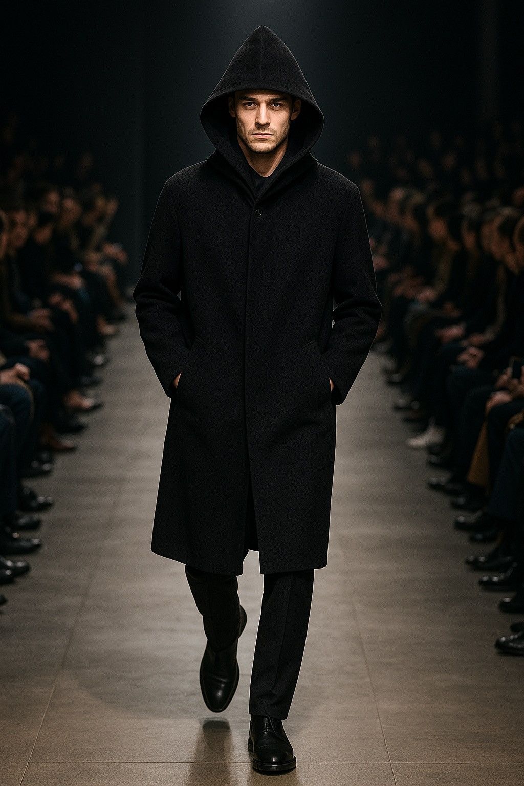 Issey Miyake 🔥 ISSEY MIYAKE iM PRODUCT WOOL HOODIE LONG COAT - M Size US L / EU 52-54 / 3 - 1 Thumbnail