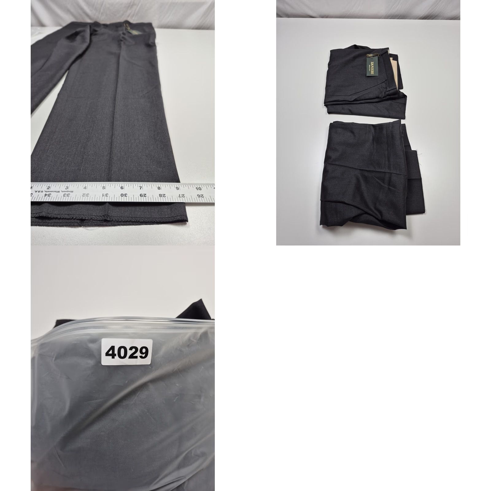 Vintage Zanieri Dress Pants Men 46x36 Gray Wool Flat Front Straight Unhemmed Italy NWT Size US 30 / EU 46 - 9 Thumbnail