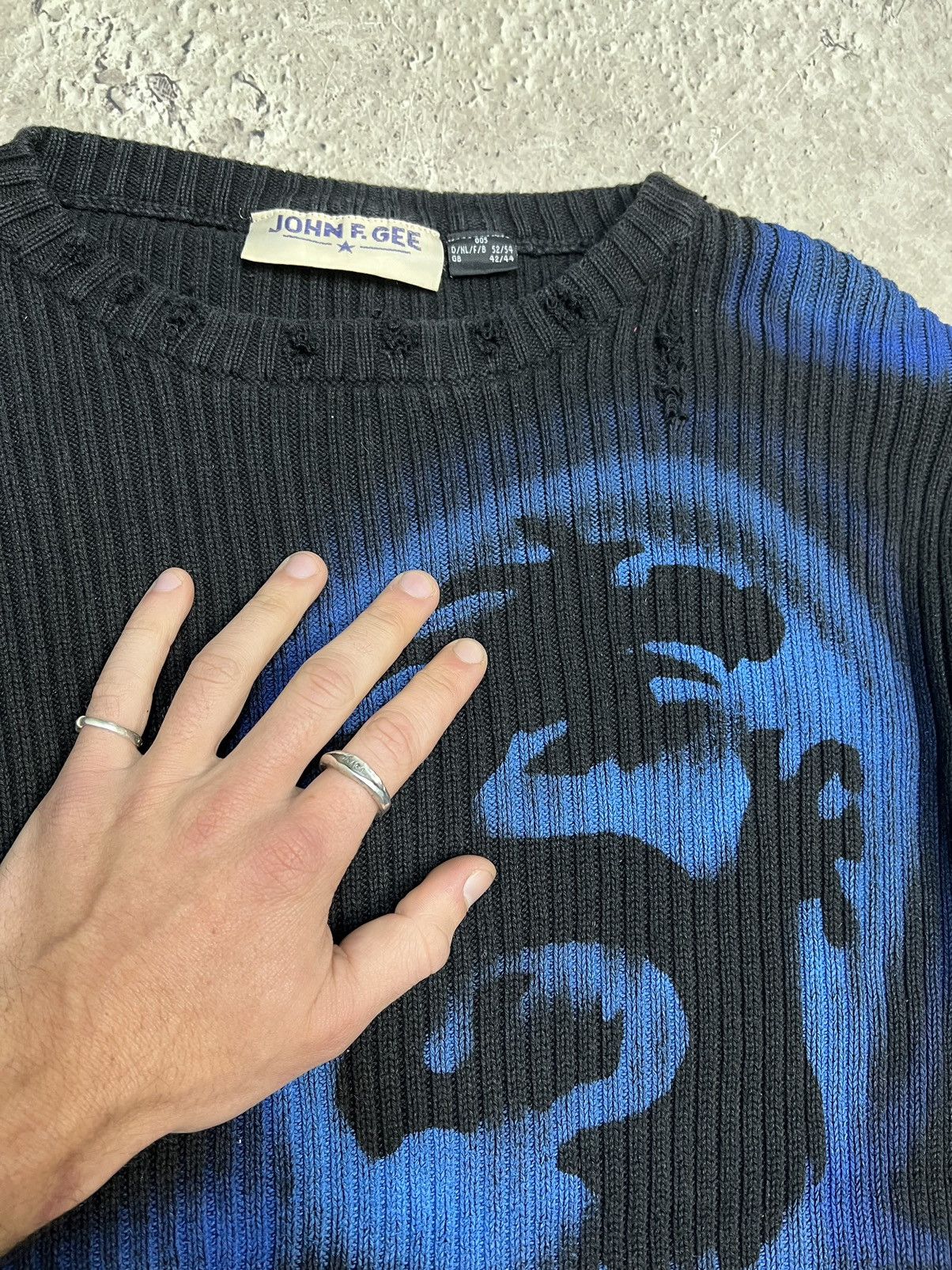 Diesel × Japanese Brand × Vintage Vintage Y2K Dragon gothic Distressed Faded Effect sweater Size US L / EU 52-54 / 3 - 3 Thumbnail