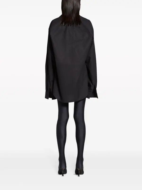Balenciaga o1bcso1str1025 Kick Collar Shirt Large Fit in Black Size US M / EU 48-50 / 2 - 4 Thumbnail