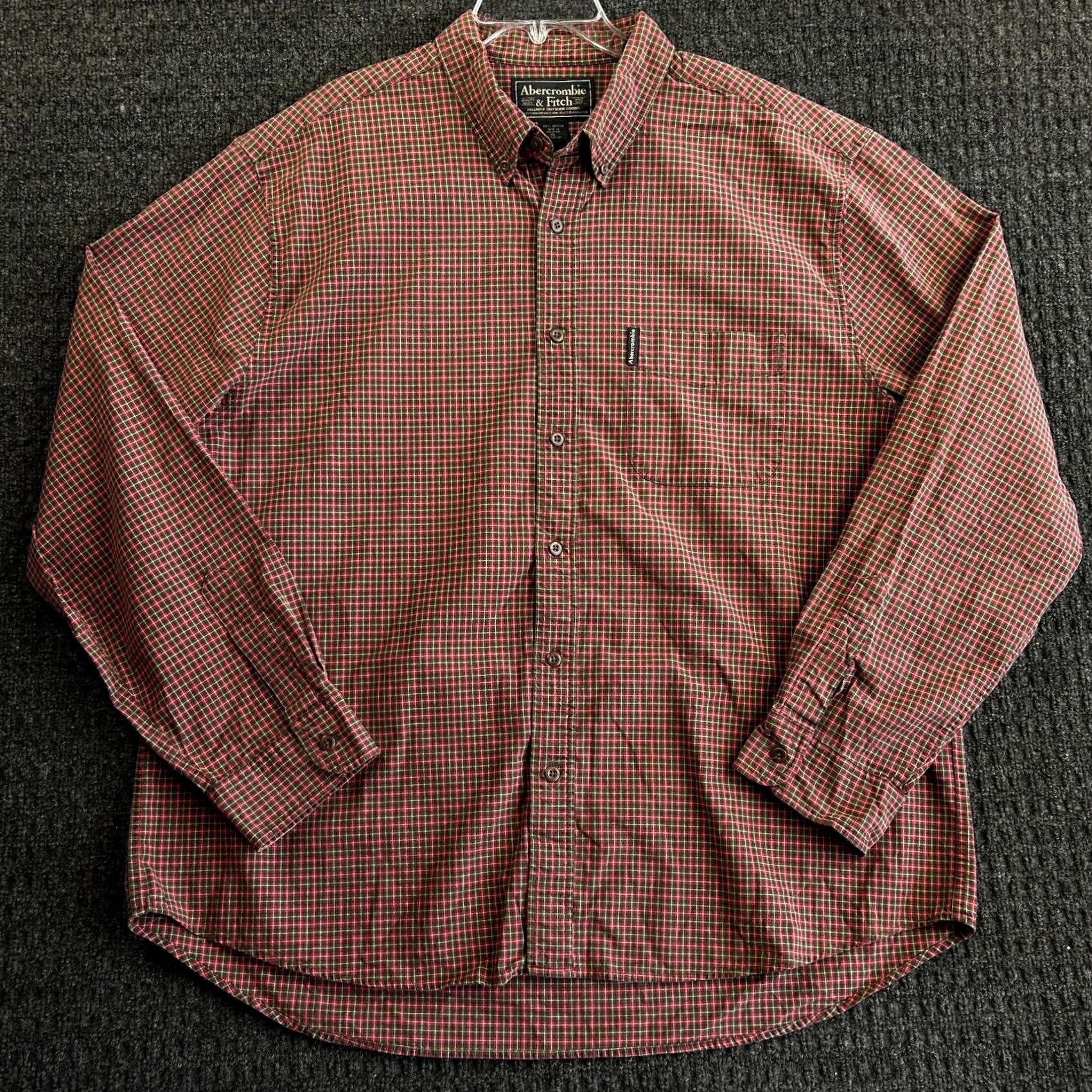 Abercrombie & Fitch Vintage Abercrombie & Fitch Plaid Button-Up Shirt XL Red Green Mens 90s Preppy College Classic y2k Short description Size US XL / EU 56 / 4 - 4 Thumbnail