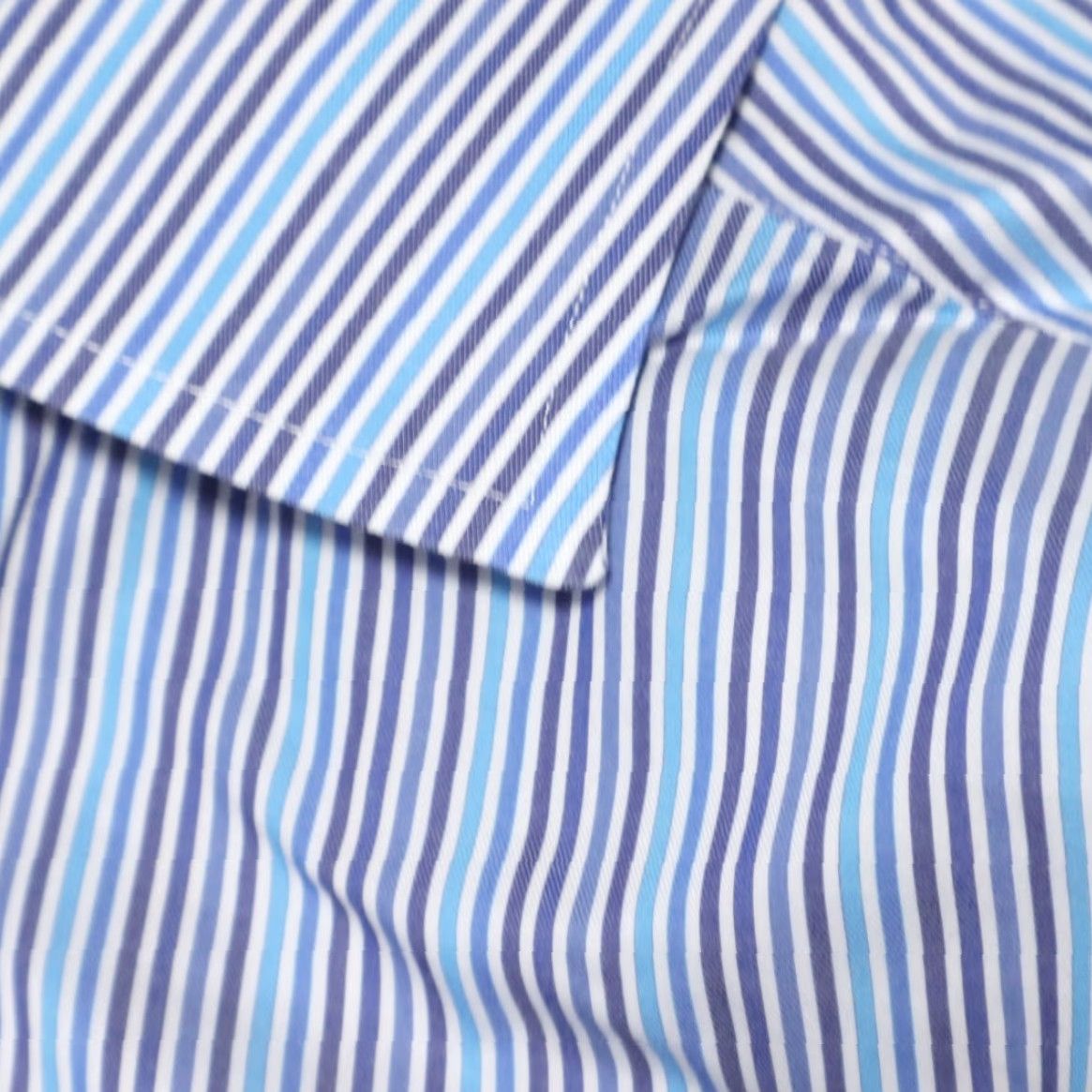 Eton VINTAGE Eton Contemporary Poplin Cotton Striped Long Sleeve Button Up Shirt Blue Mens 39 Size US L / EU 52-54 / 3 - 6 Thumbnail