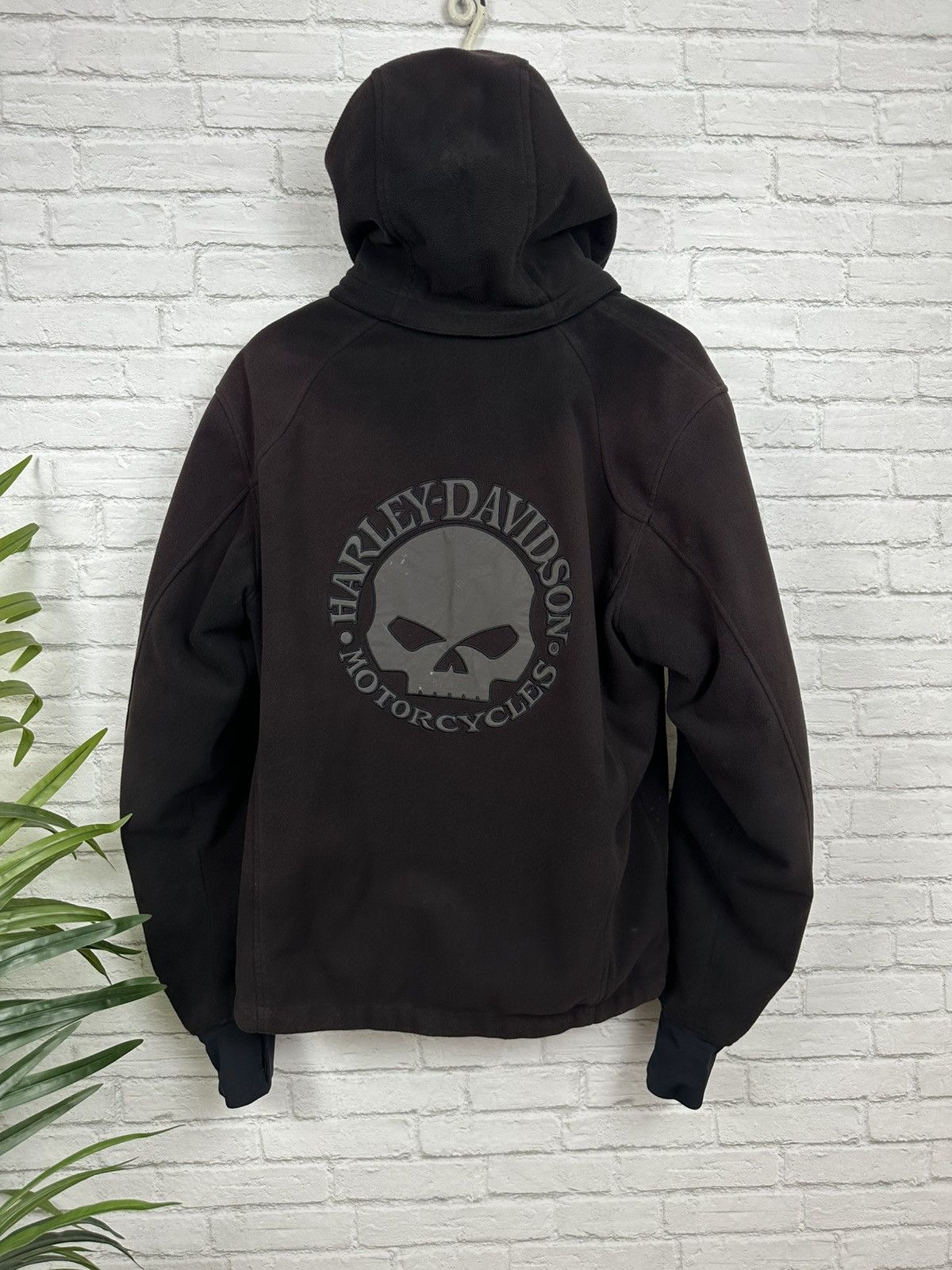 Harley Davidson (L) INSANE SUNFADED Harley Davidson Skull Hooded Jacket Size US L / EU 52-54 / 3 - 12 Thumbnail