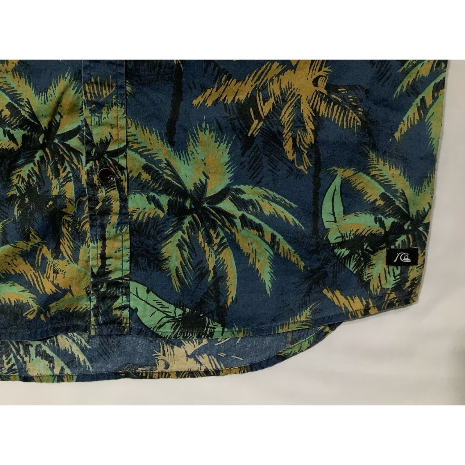 Quiksilver Quiksilver Shirt Mens Palm Tree Medium Hawai ian Modern Fit Button Up Short Sleeve Blue Cotton Spandex Size US M / EU 48-50 / 2 - 4 Thumbnail