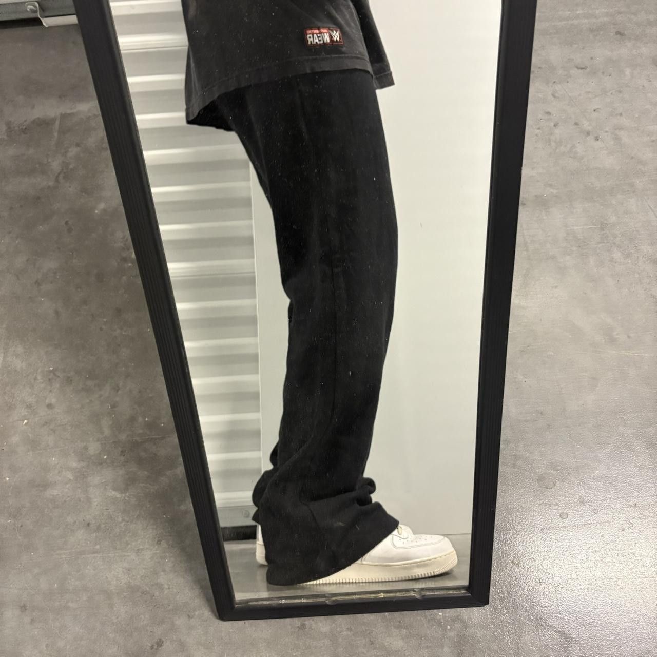 Japanese Brand × Vintage Crazy Vintage Y2K/2000s Baggy Black Wideleg Sweatpants! Size US 32 / EU 48 - 1 Thumbnail