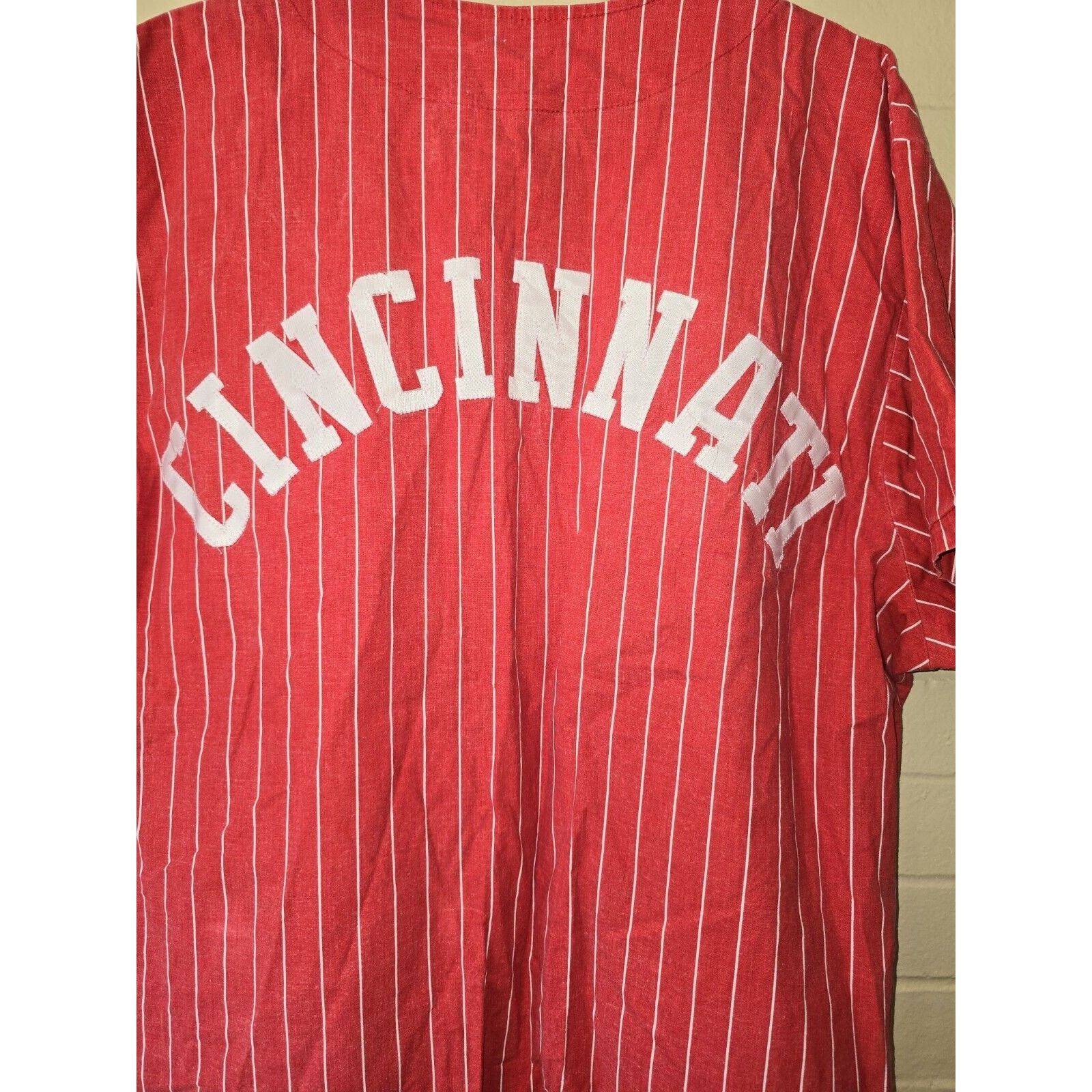 Chalk Line Vintage Chalk Line XL Cincinnati Reds Pinstripe Jersey Size 42 - 4 Thumbnail