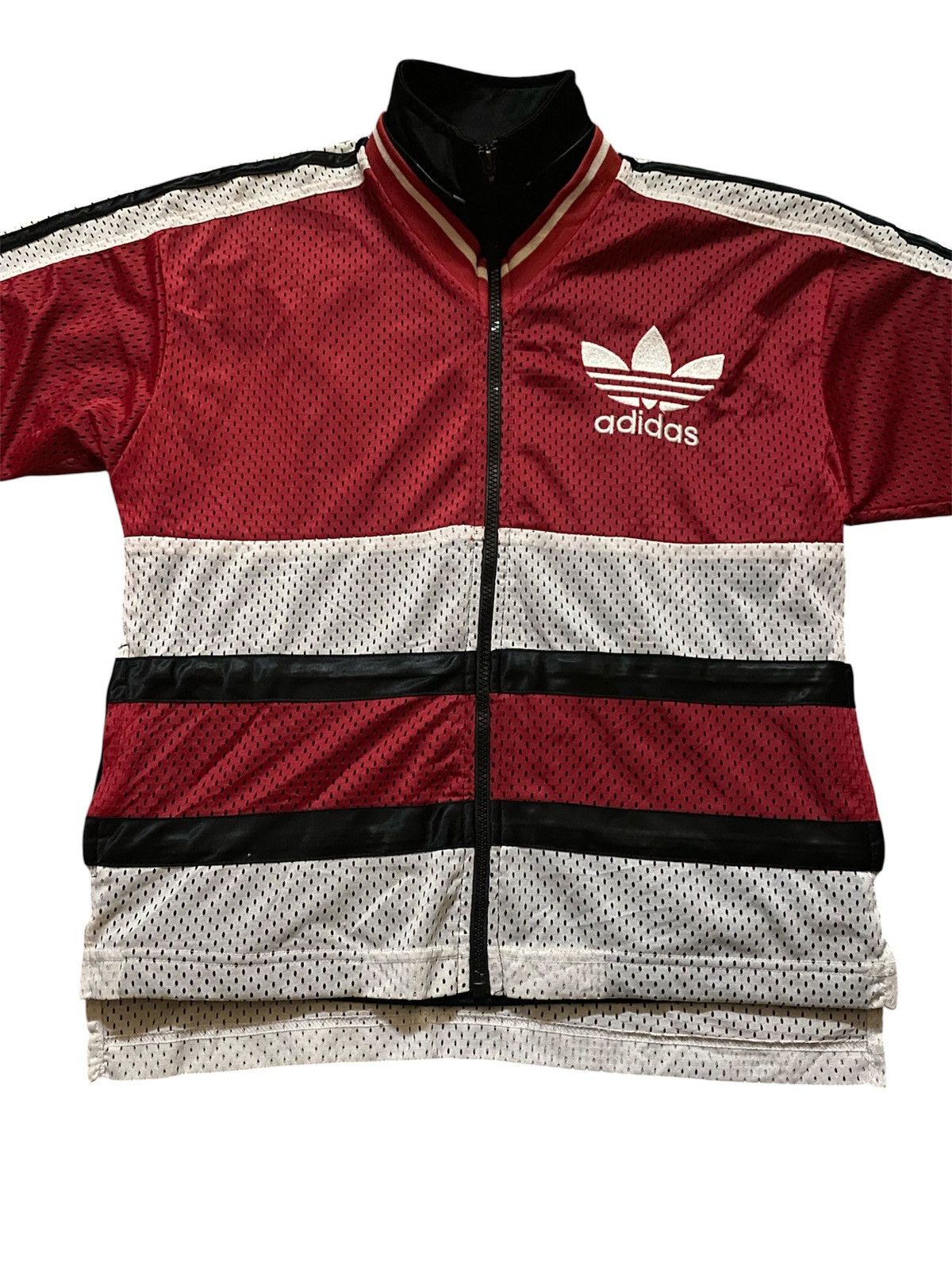Adidas Vintage 90s Adidas Full Mesh Trefoil Big Logo Track Jacket Size US M / EU 48-50 / 2 - 2 Thumbnail