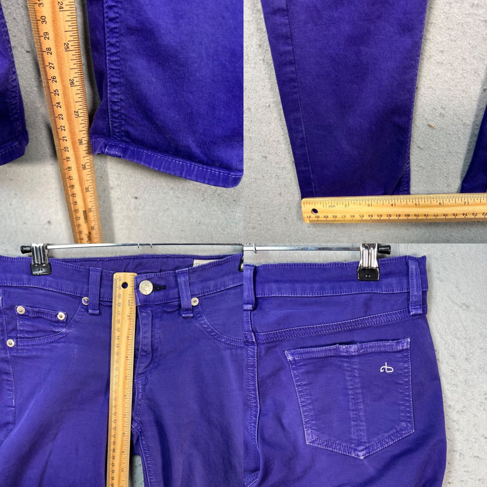 Rag & Bone rag & bone Jeans Womens 25 Purple Skinny Jeans Cotton Blend Stretch Denim Slim 5-Pocket Logo Low Rise 27 in Zip Dark Wash Vintage No Size 27" / US 4 / IT 40 - 8 Thumbnail