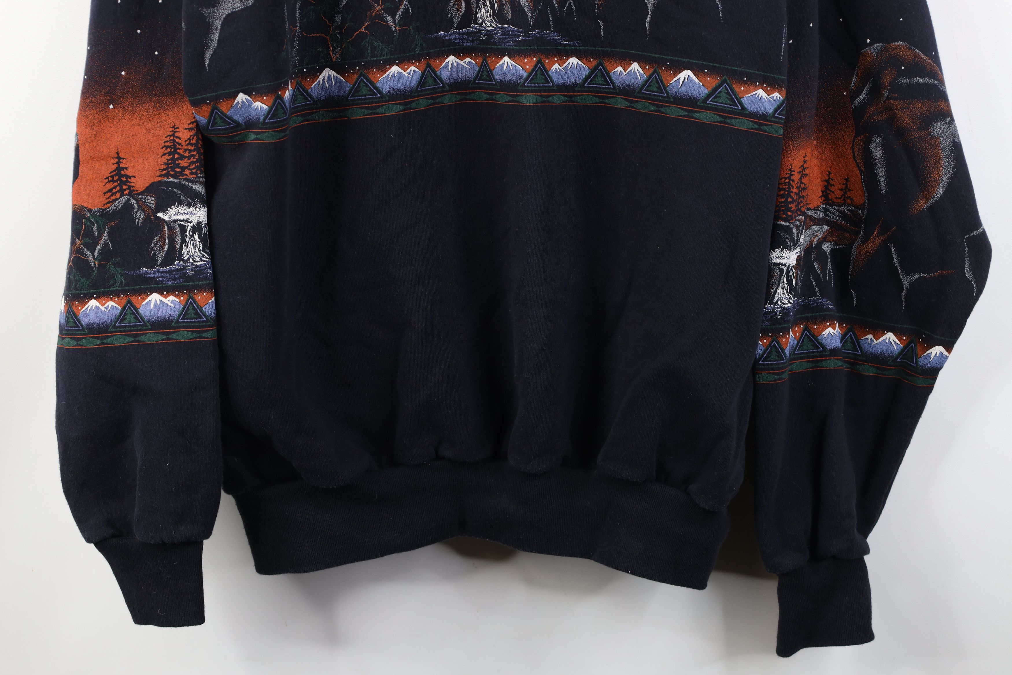 Vintage Vuntage 90s Streetwear Mountain Over Print Sweatshirt USA Size XXL / US 16-18 / IT 52-54 - 3 Thumbnail
