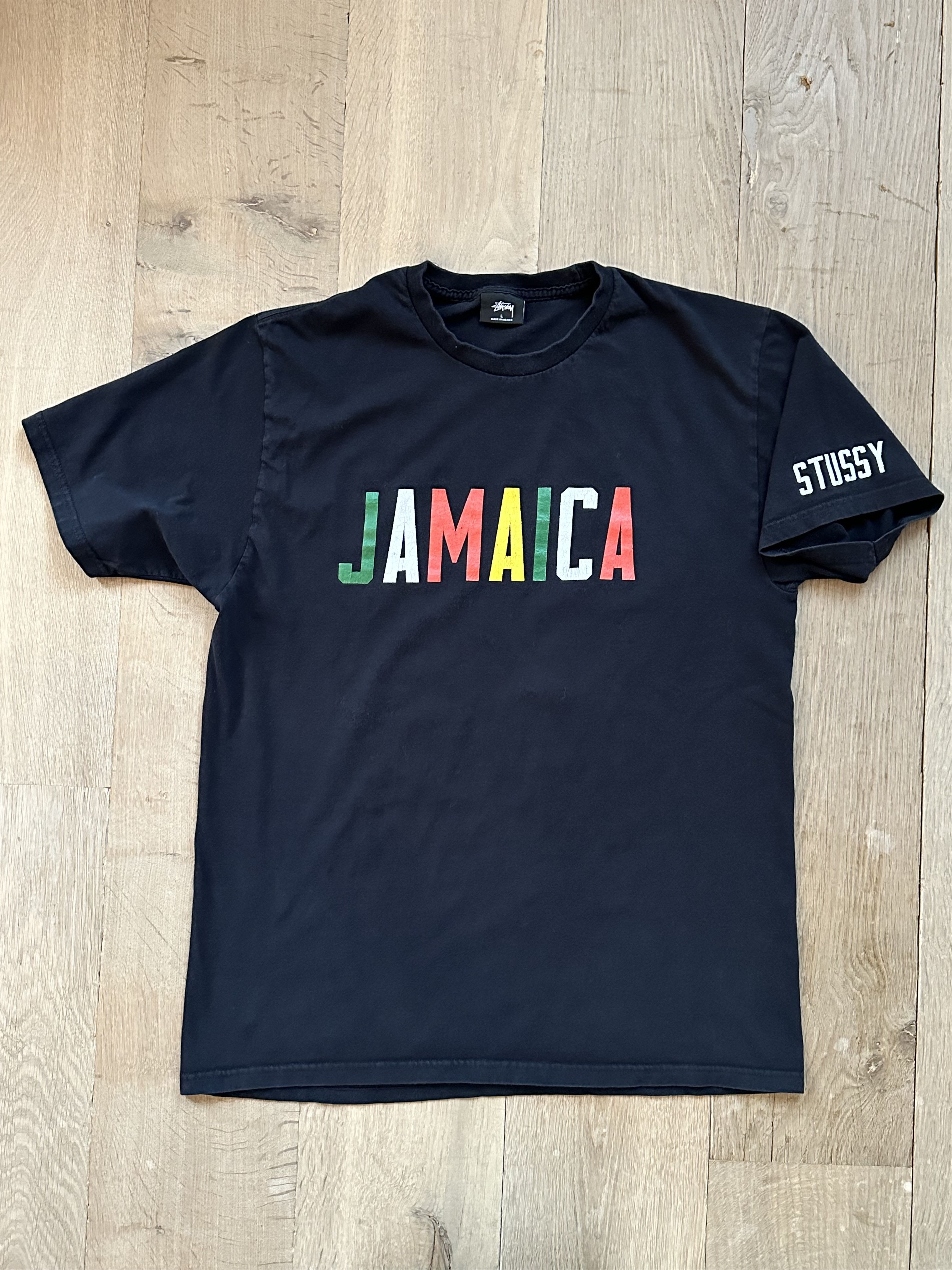 Stussy Vintage Stussy Jamaica iRiE ViBES Black T Shirt size Stussy Vintage Stussy Jamaica iRiE ViBES Black T Shirt size