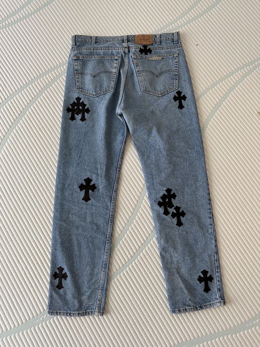 Chrome Hearts Chrome Hearts Levi's 505 Flooded Black Cross Patch Jeans Size US 36 / EU 52 - 2 Thumbnail