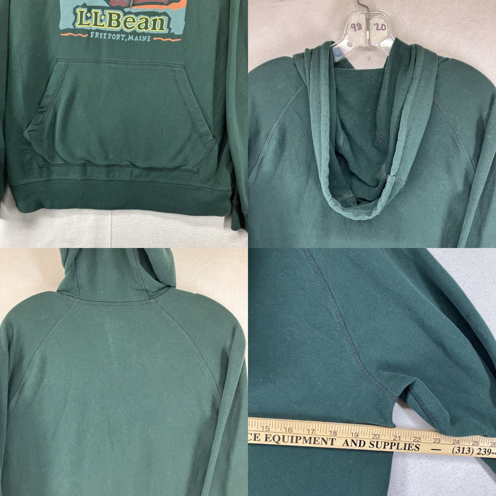 Vintage L.L Bean Hoodie Mens M Green Graphic Pullover Size US M / EU 48-50 / 2 - 8 Thumbnail