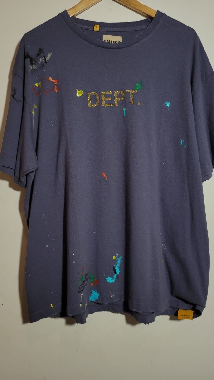 Image of Gallery Dept. Logo Hand Painted Tee Navy in Red, Men's (Size XL)