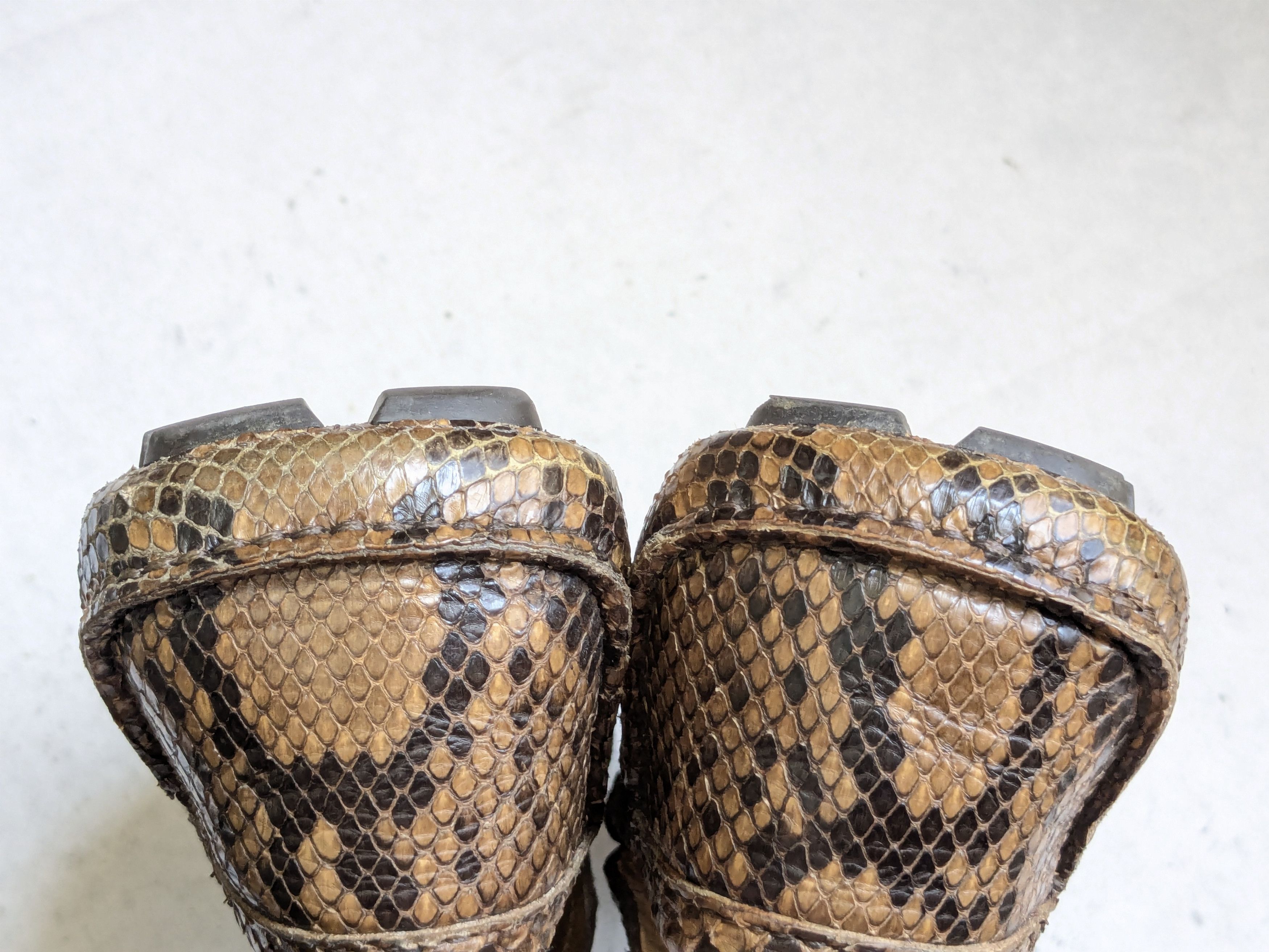 Gucci Gucci Horsebit Loafers Python Snakeskin 10.5 Leather Brown Size US 10.5 / EU 43-44 - 9 Thumbnail
