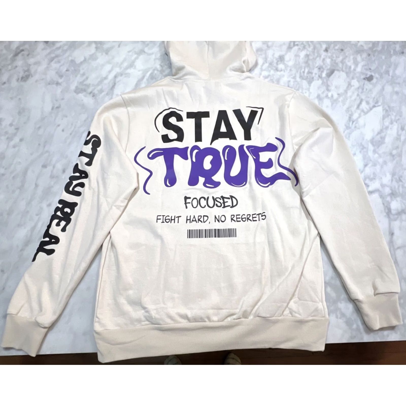 Vintage Seven Souls Hoodie Sweatshirt Men Large Beige Graphic Print Fleece Pullover Stay True Limited Edition NWT Size US L / EU 52-54 / 3 - 3 Thumbnail