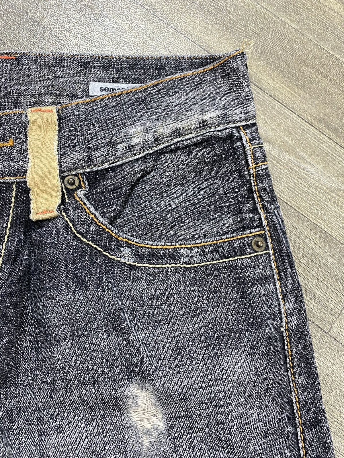 If Six Was Nine × Le Grande Bleu (L.G.B.) × Tornado Mart 2000s Semantic Design Distressed Punk Lgb Y2k Flared Jeans Size US 29 - 11 Thumbnail
