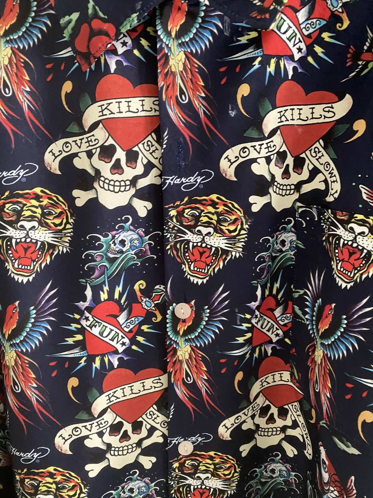 Ed Hardy × Vintage Vintage ED HARDY tatoo oversized Shirt hiphop style Size US L / EU 52-54 / 3 - 12 Thumbnail