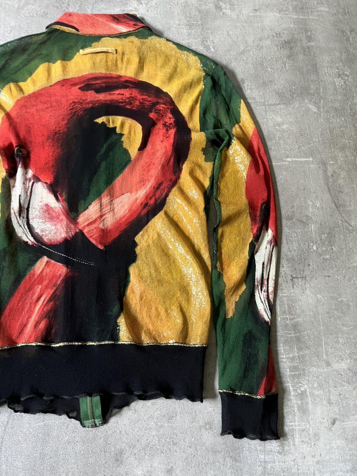 Jean Paul Gaultier Vintage Jean Paul Gaultier S/S 96 Flamingo zip mesh jacket Size US S / EU 44-46 / 1 - 11 Thumbnail